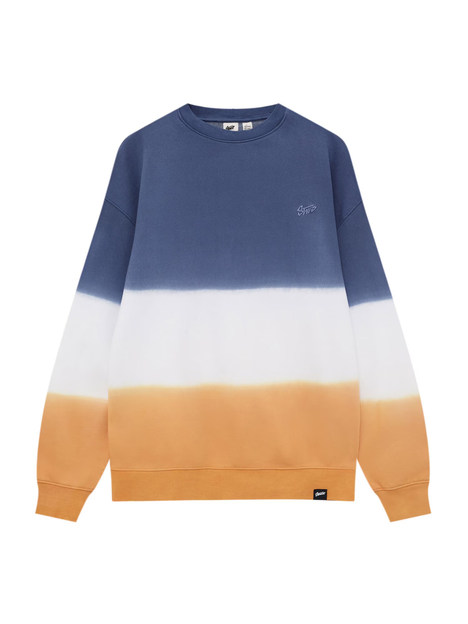 Pull&Bear Majica marine / svetlo oranžna / bela - Pepit.si