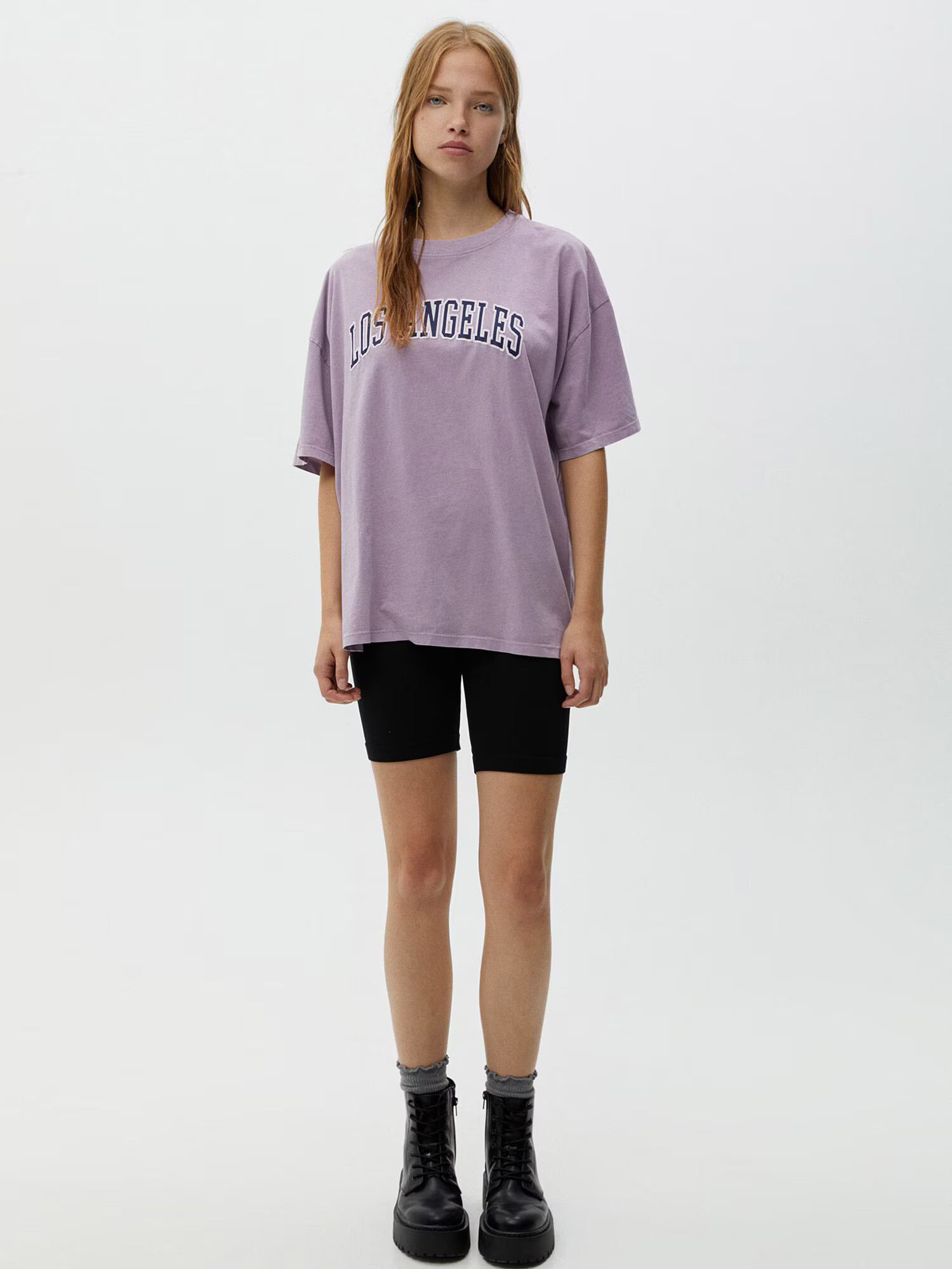 Pull&Bear Majica mornarska / mauve / bela - Pepit.si