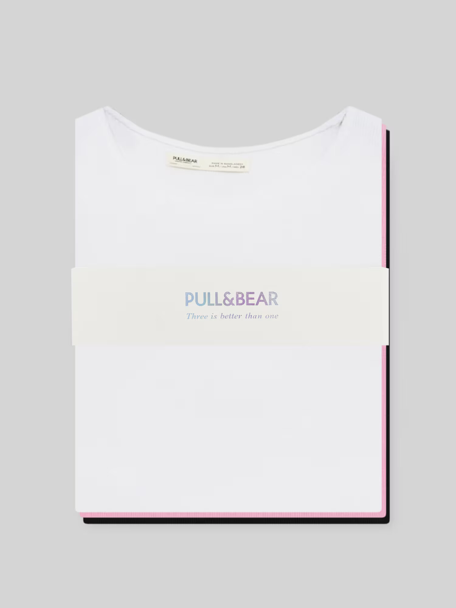 Pull&Bear Top roza / črna / bela - Pepit.si