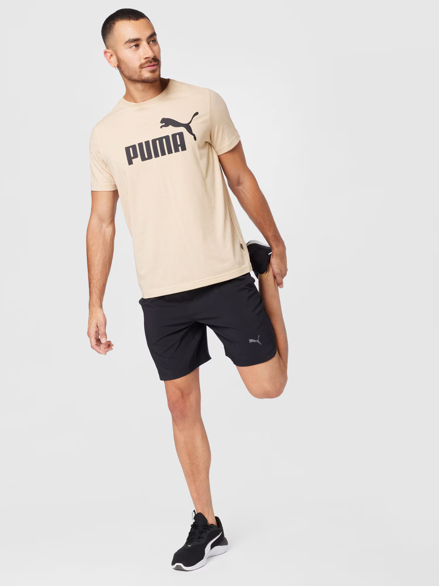 PUMA Funkcionalna majica bež / črna - Pepit.si