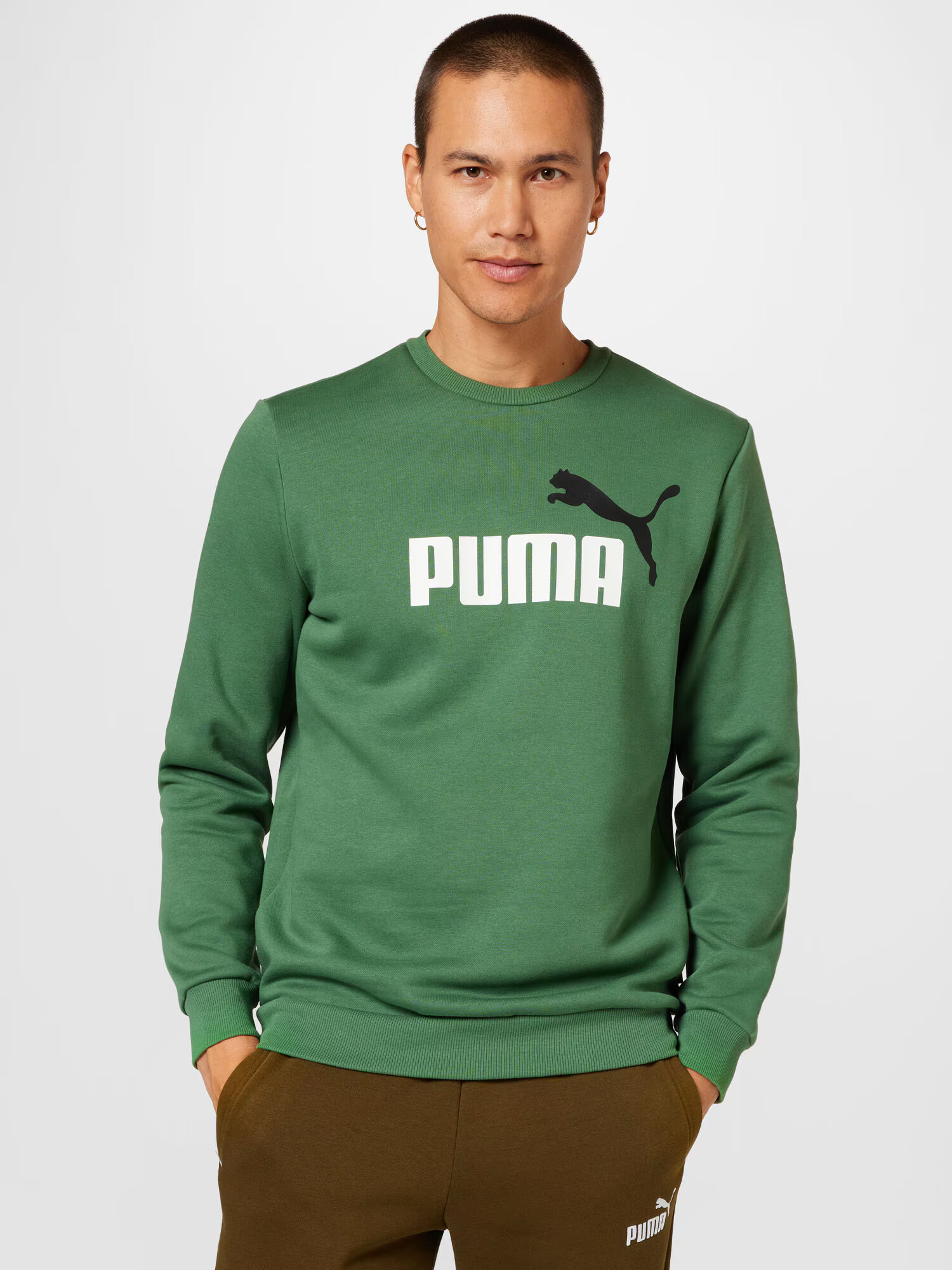 PUMA Športna majica temno zelena / črna / bela - Pepit.si