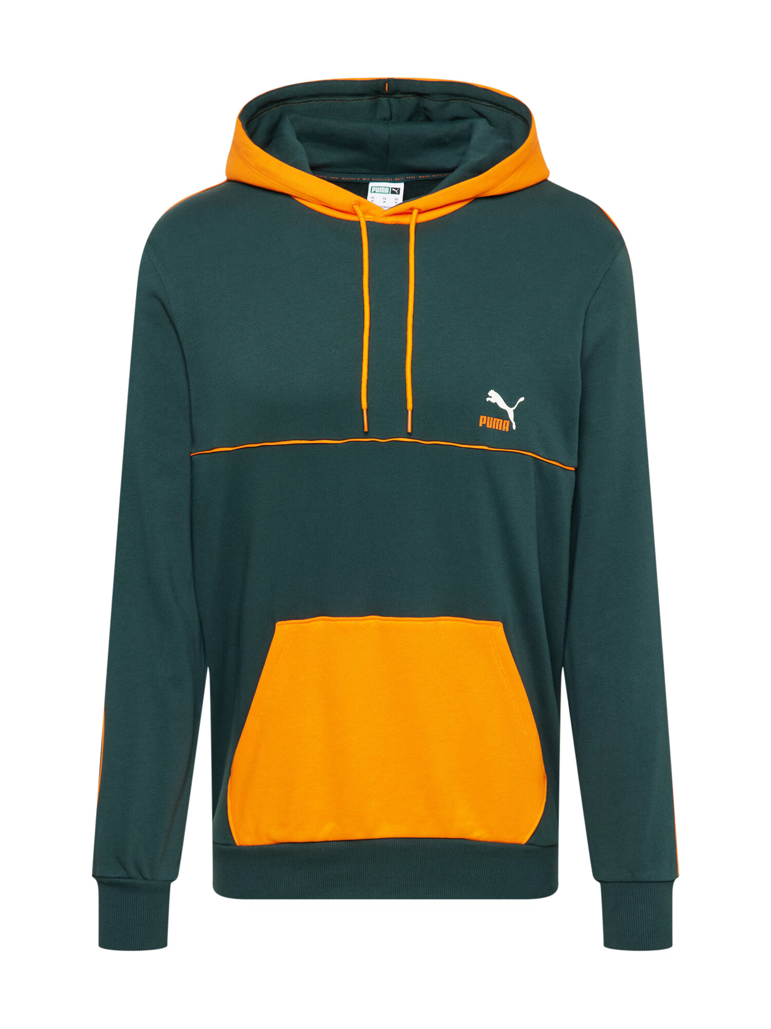 PUMA Majica temno zelena / oranžna / bela - Pepit.si