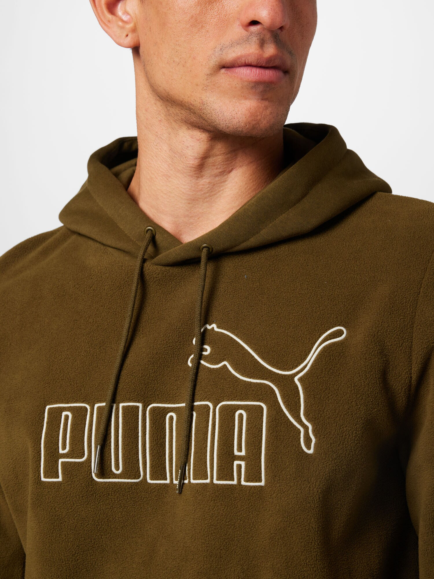 PUMA Športna majica oliva / bela - Pepit.si