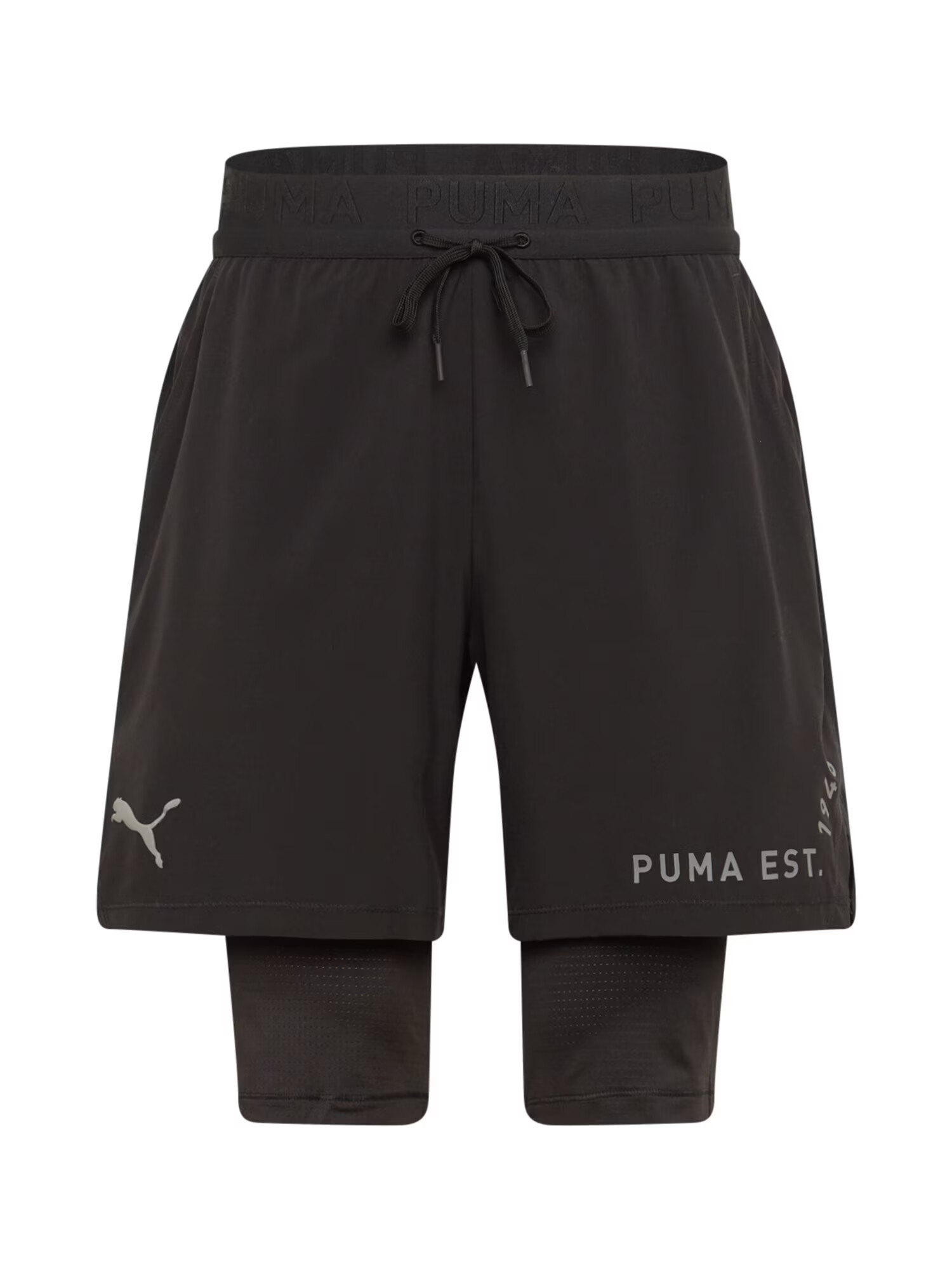 PUMA Sporthose črna / srebrno-siva - Pepit.si