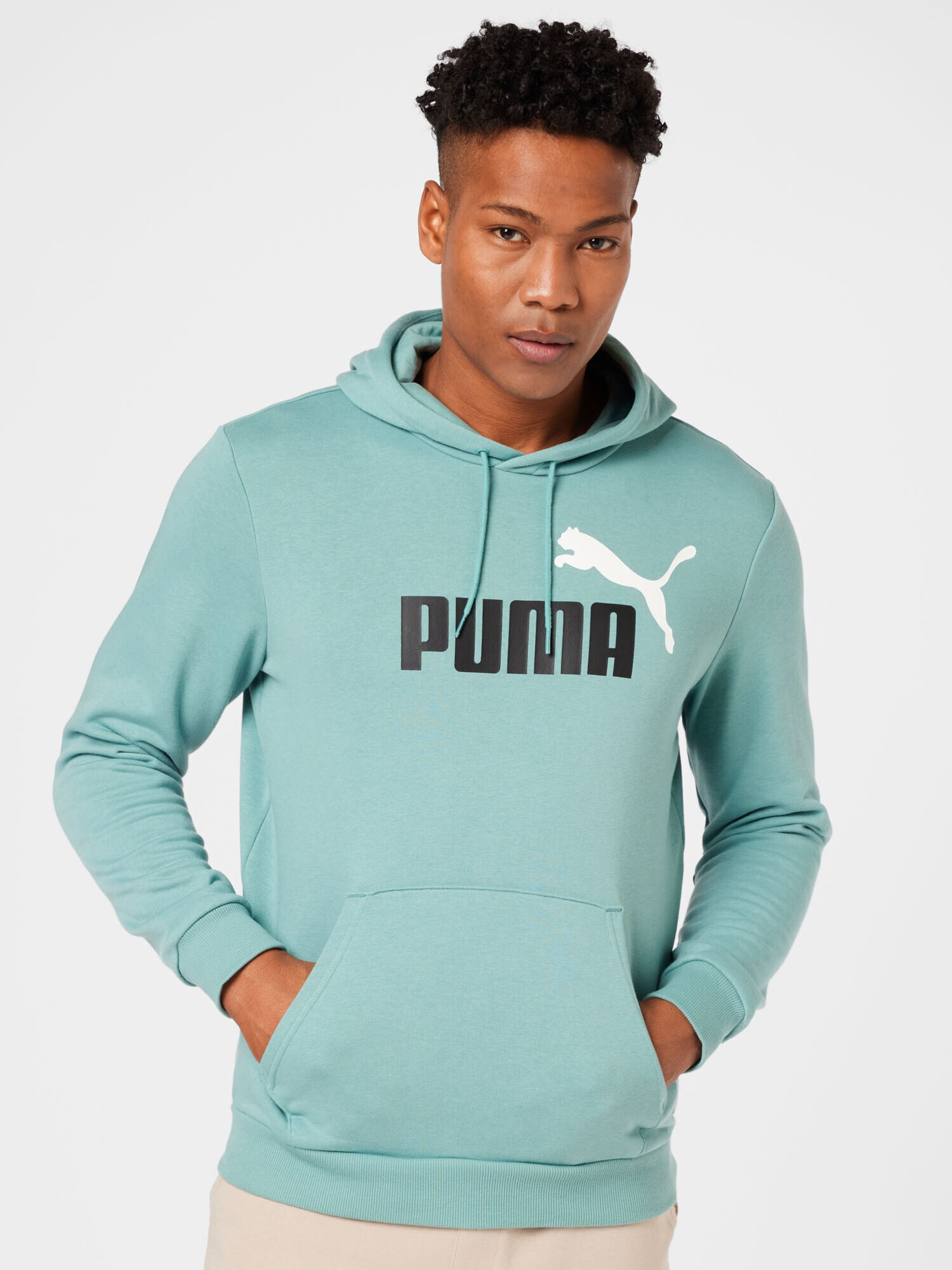 PUMA Športna majica črna / bela / pastelno modra - Pepit.si