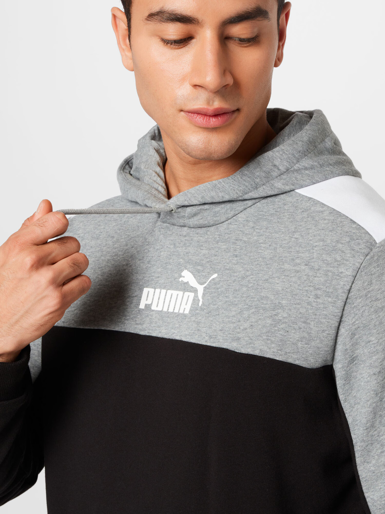 PUMA Športna majica pegasto siva / črna / bela - Pepit.si