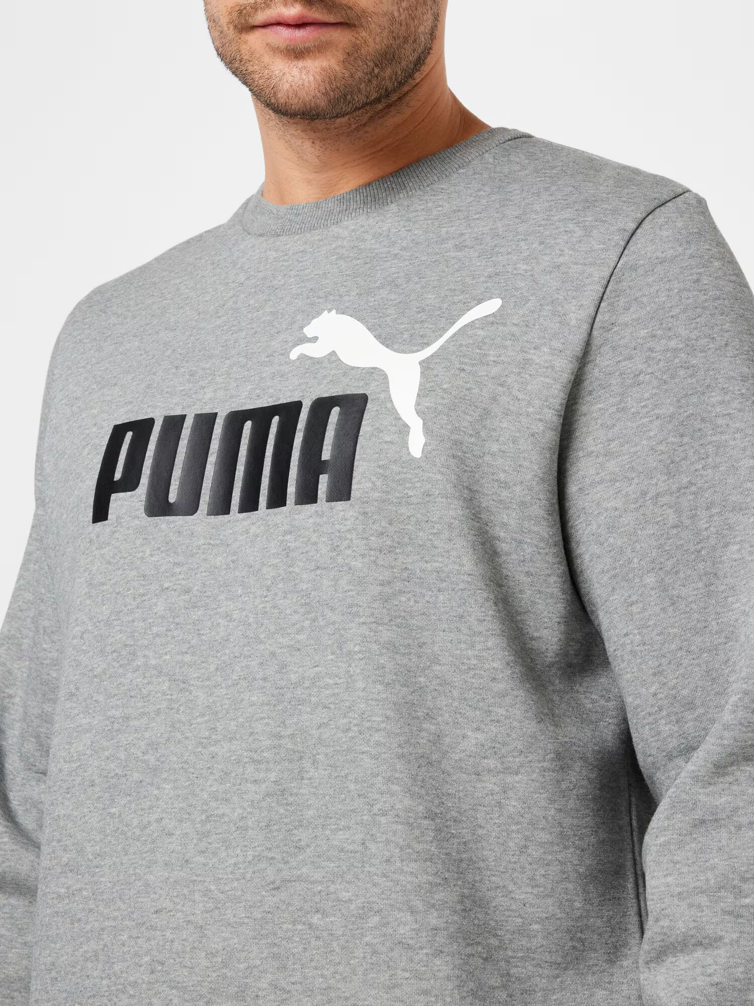 PUMA Športna majica pegasto siva / črna / bela - Pepit.si