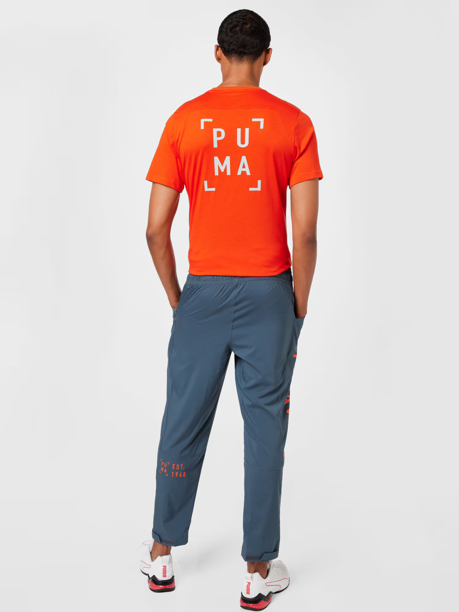 PUMA Športne hlače marine / temno oranžna - Pepit.si