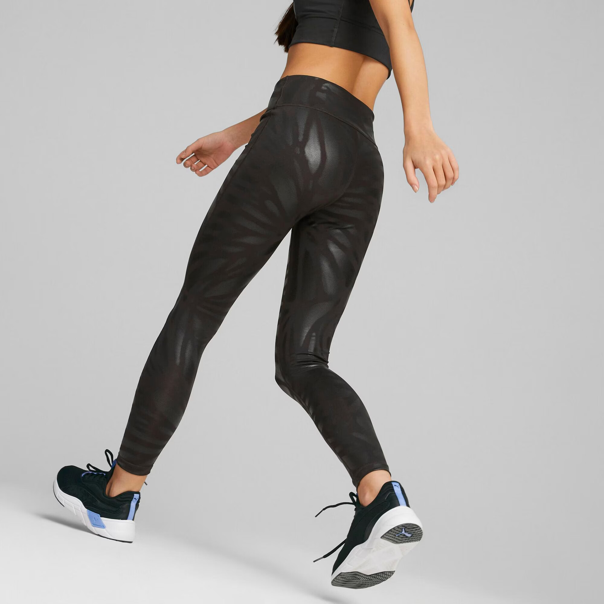 PUMA Športne hlače ' NOVA Shine High waist' temno siva / črna - Pepit.si