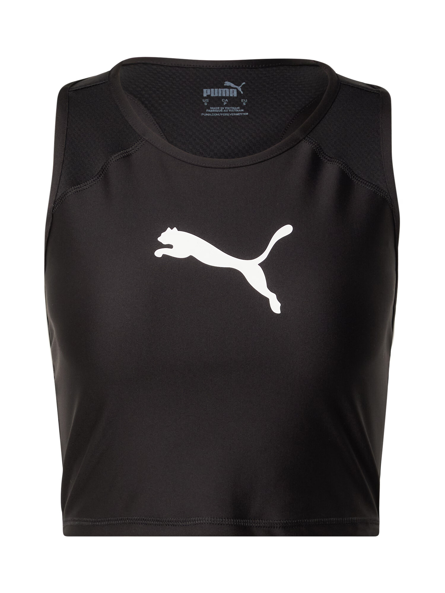 PUMA Športni top 'Fit Eversculpt Fitted Tank' črna / bela - Pepit.si