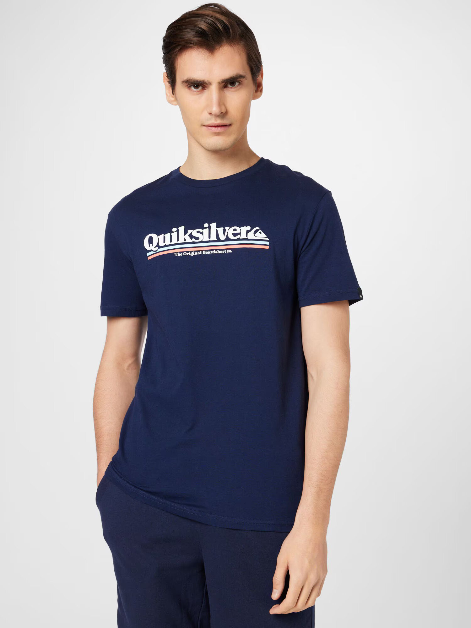 QUIKSILVER Majica mornarska / svetlo modra / losos / bela - Pepit.si