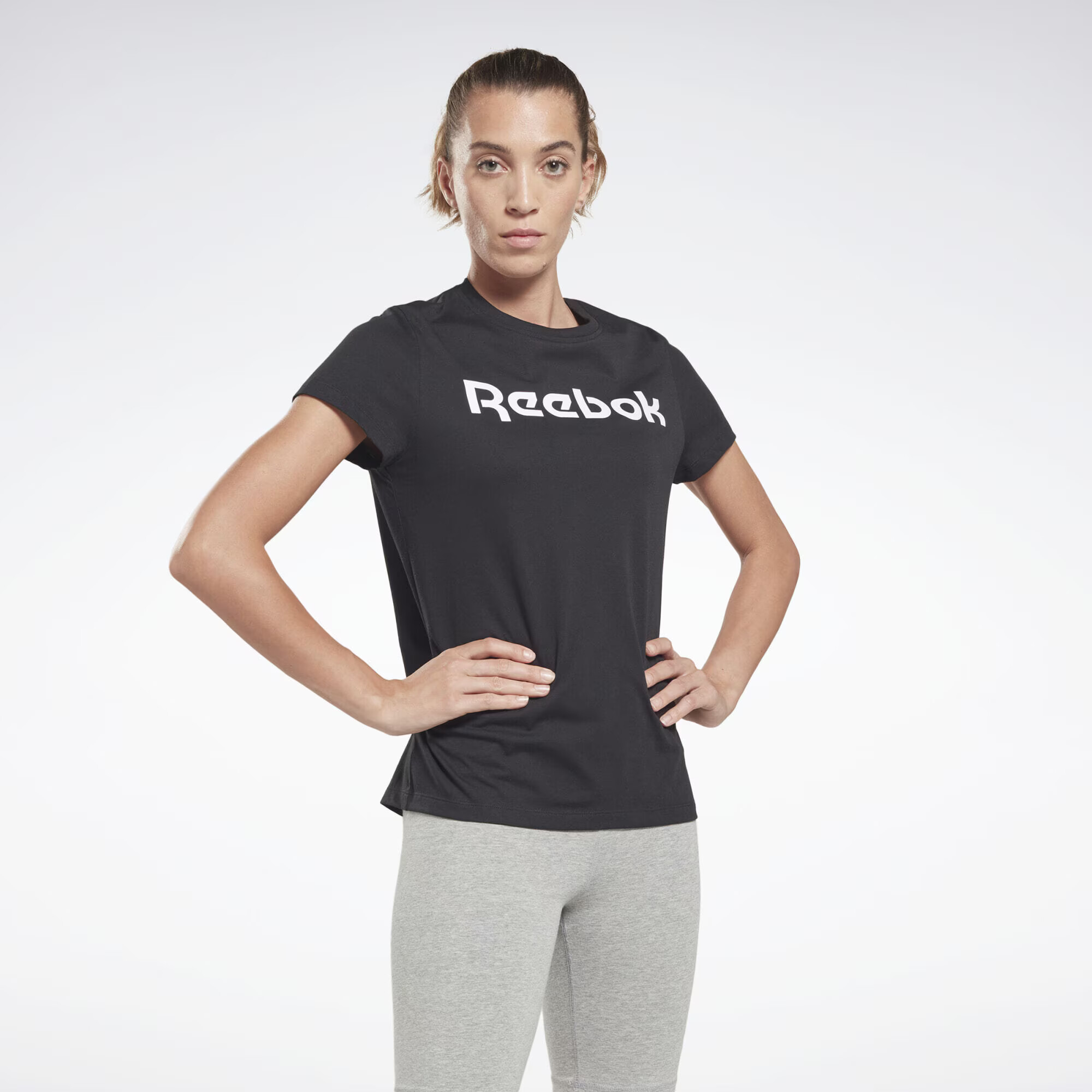 Reebok Sport Funkcionalna majica črna / bela - Pepit.si