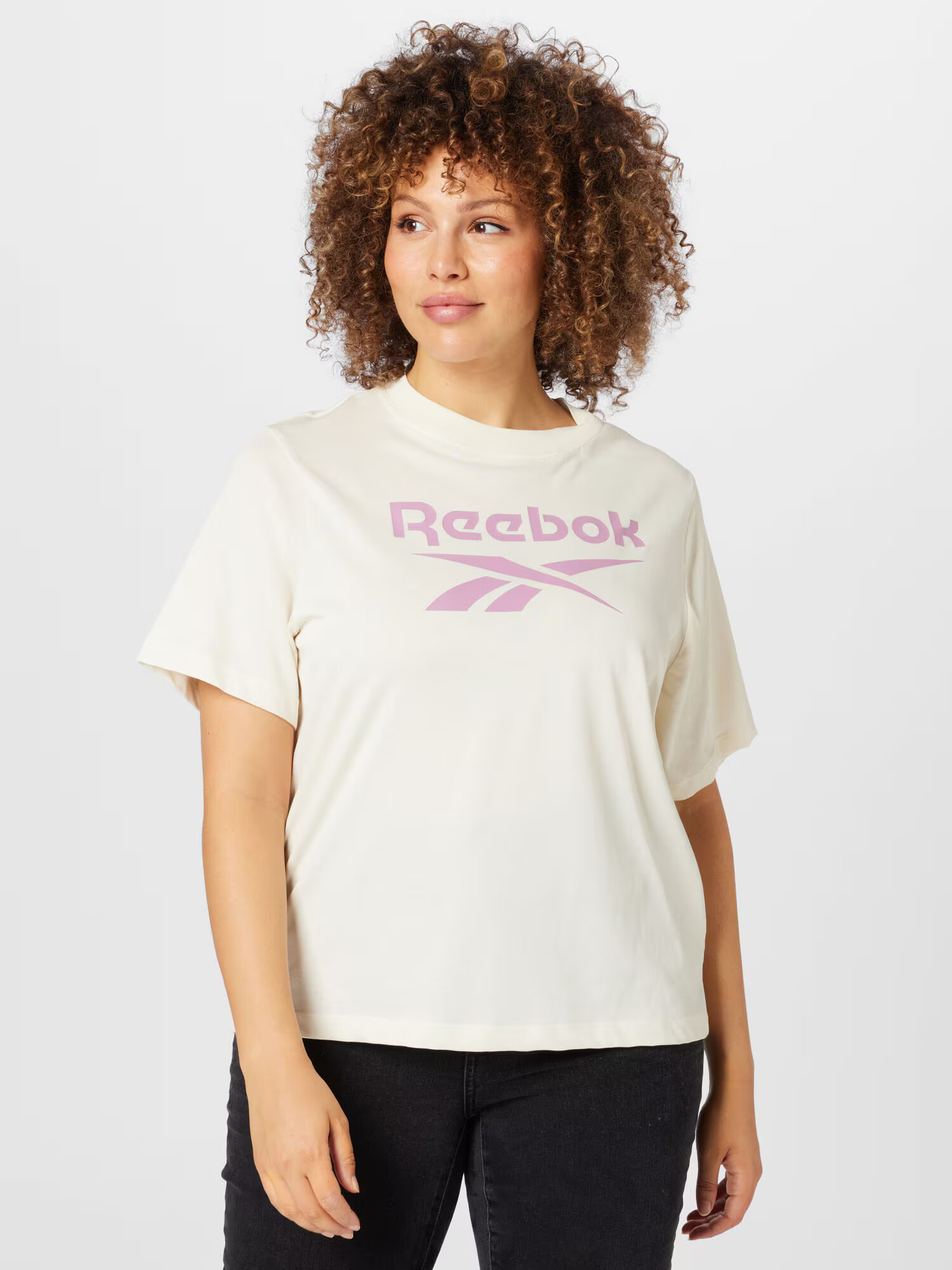 Reebok Sport Funkcionalna majica kremna / lila - Pepit.si