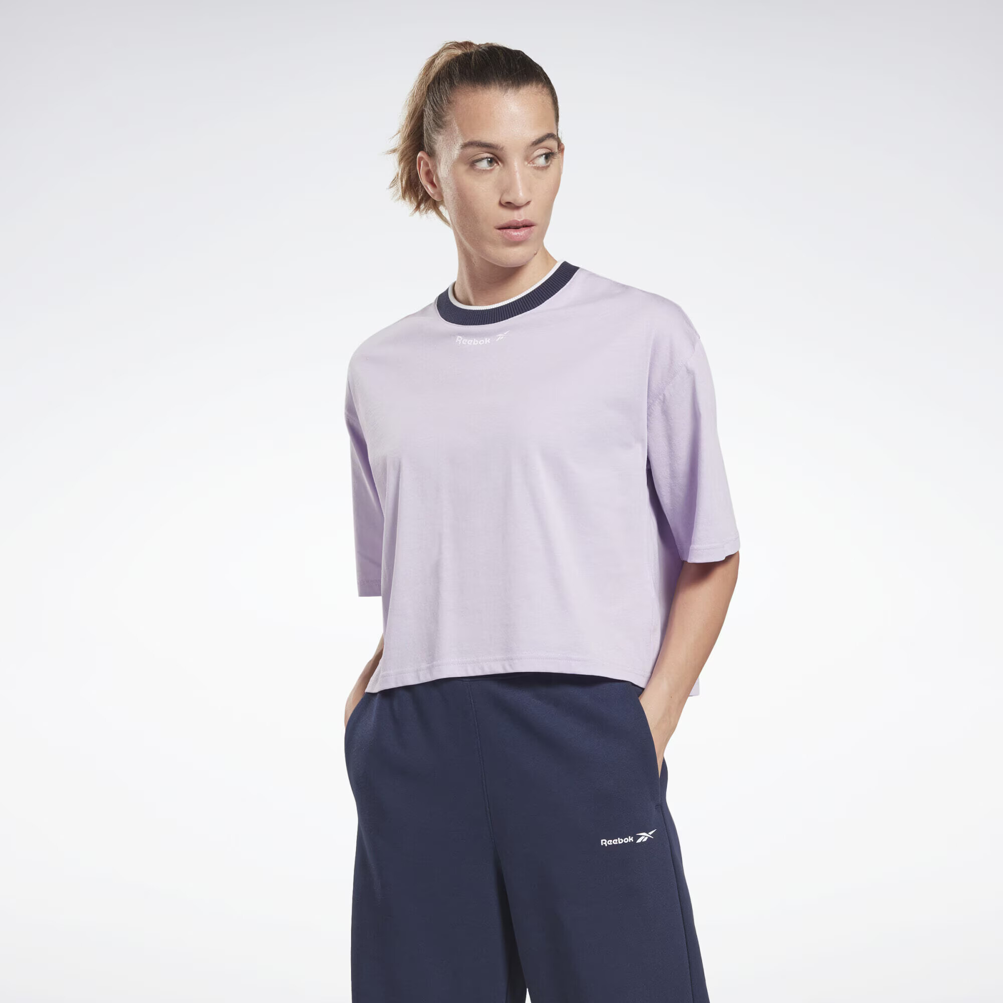 Reebok Sport Funkcionalna majica mornarska / pastelno lila - Pepit.si