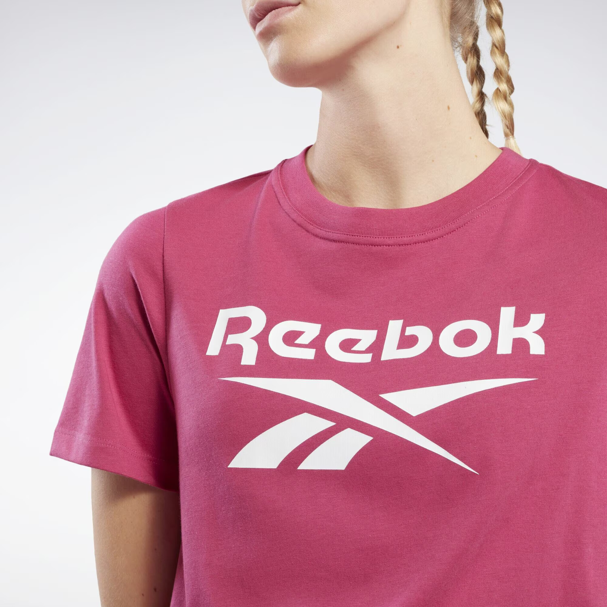 Reebok Sport Majica roza / bela - Pepit.si