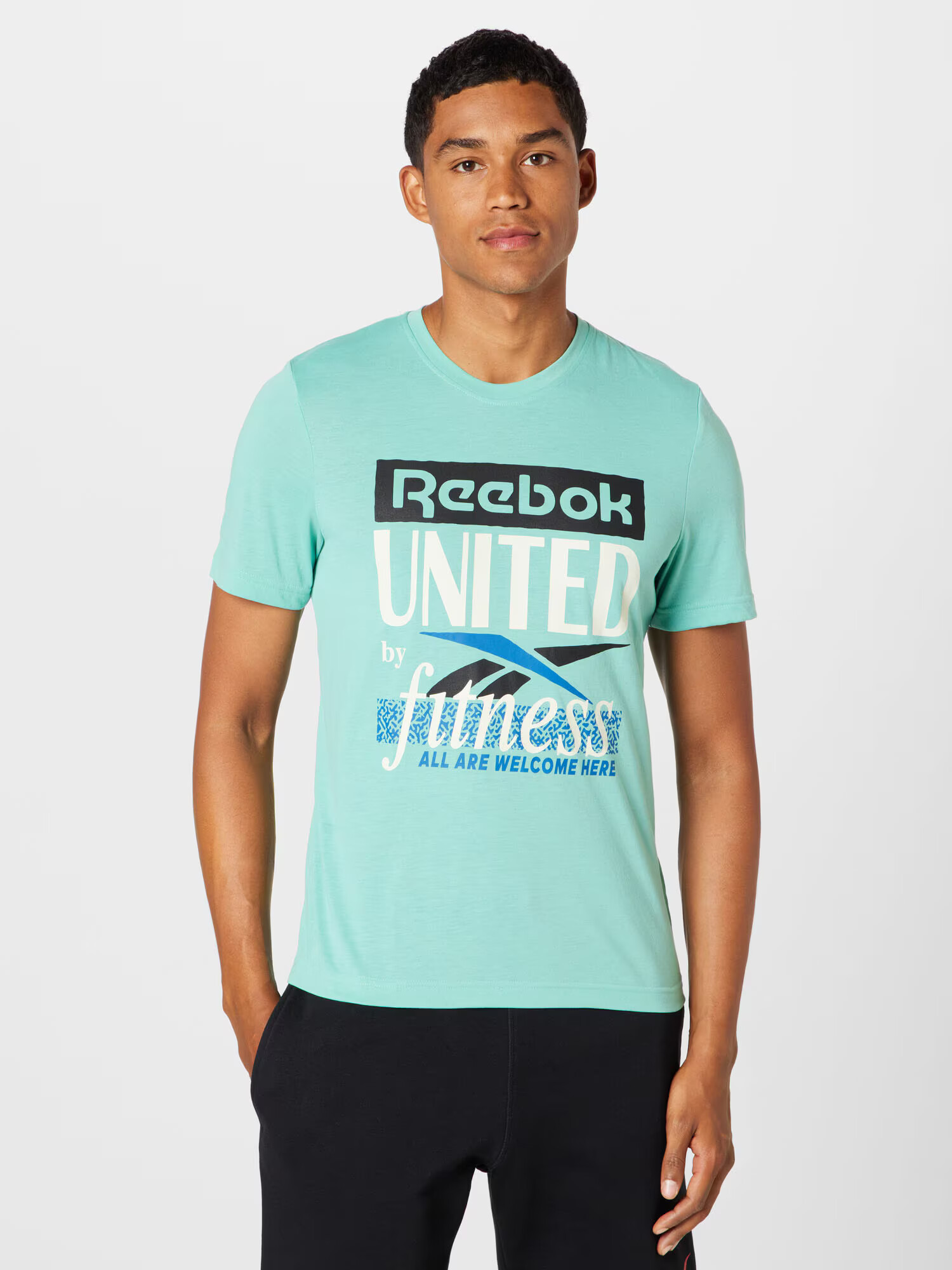 Reebok Sport Funkcionalna majica 'United by Fitness' modra / turkizna / črna / bela - Pepit.si