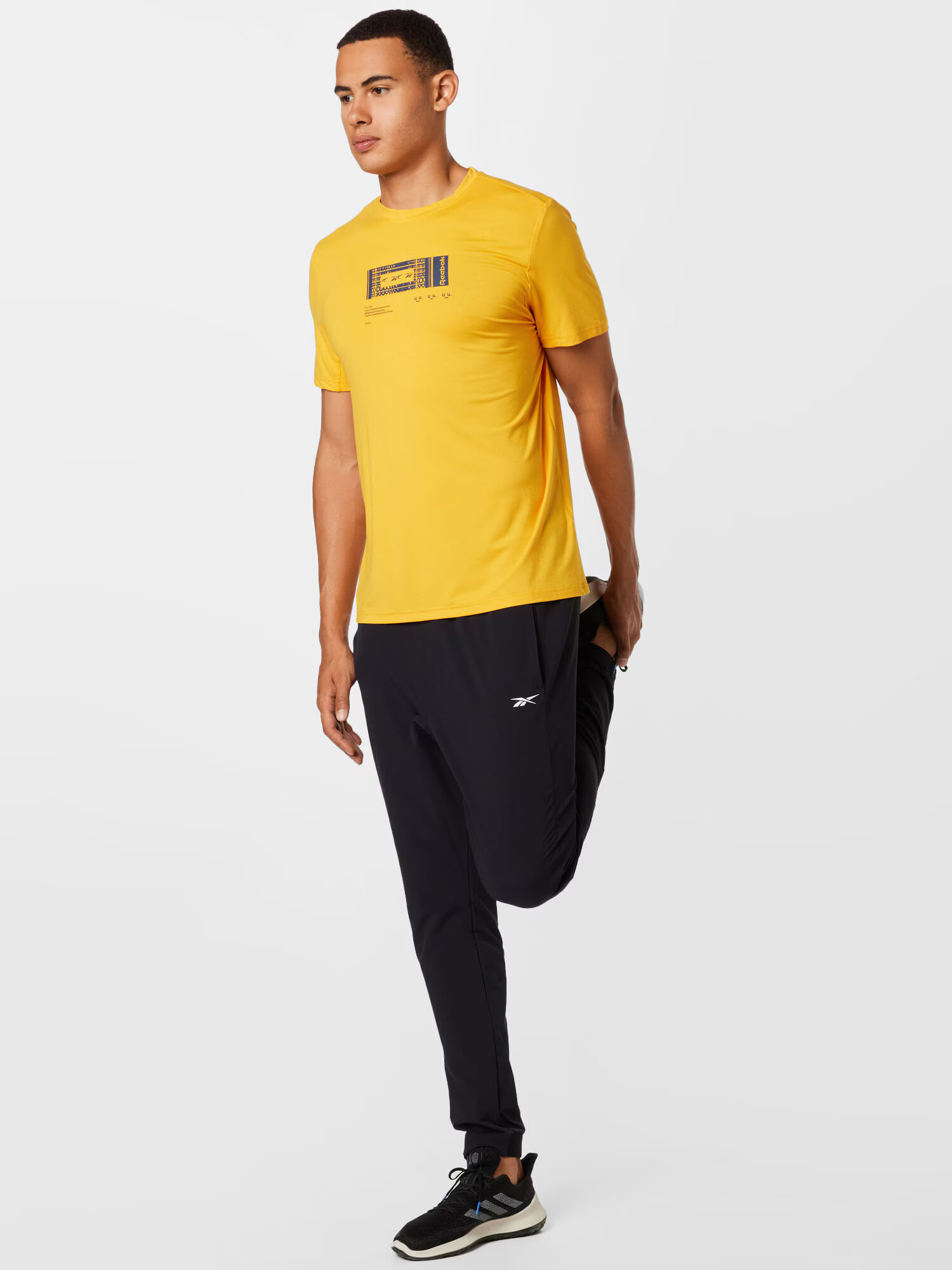 Reebok Sport Funkcionalna majica zlato-rumena / črna - Pepit.si