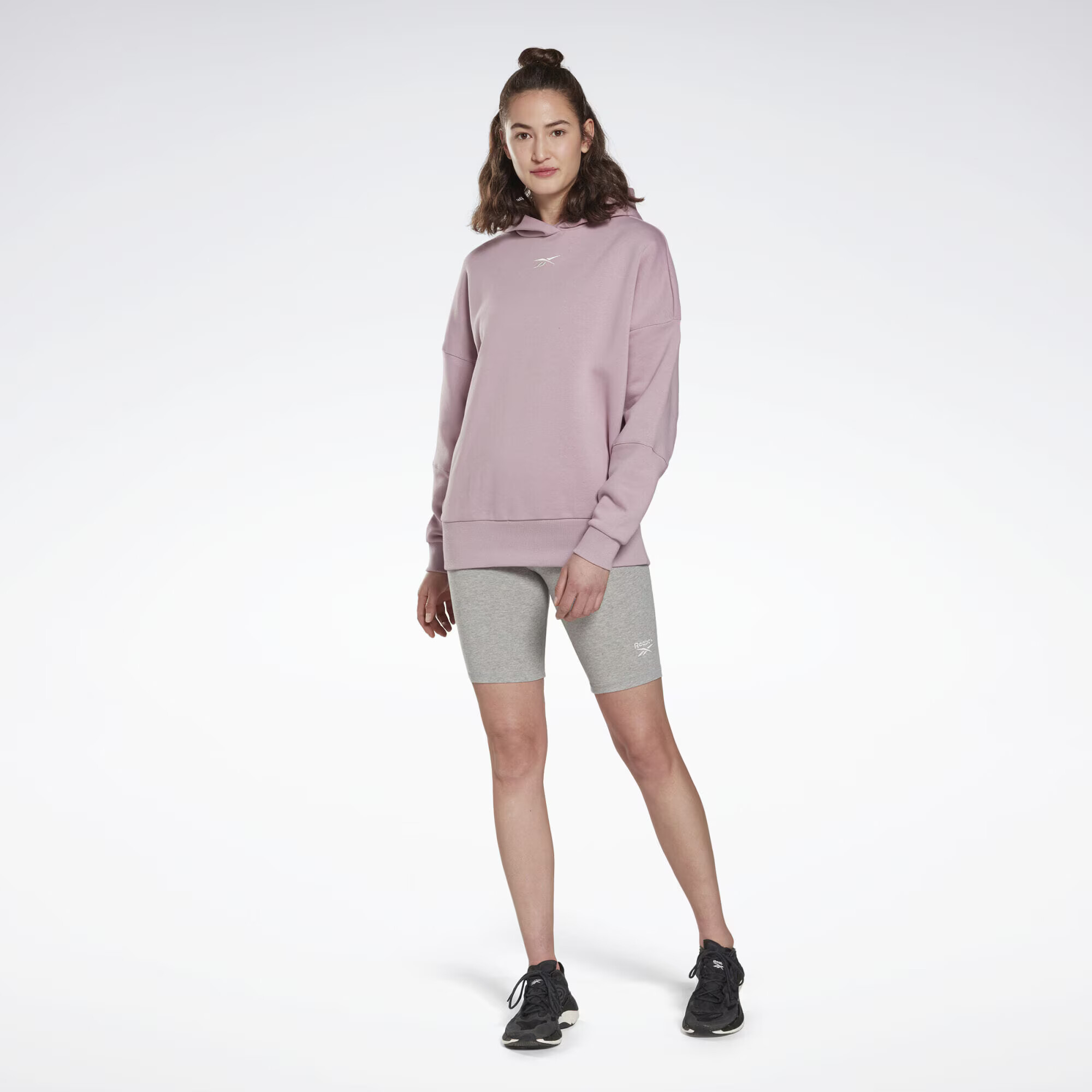 Reebok Sport Športna majica mauve / bela - Pepit.si