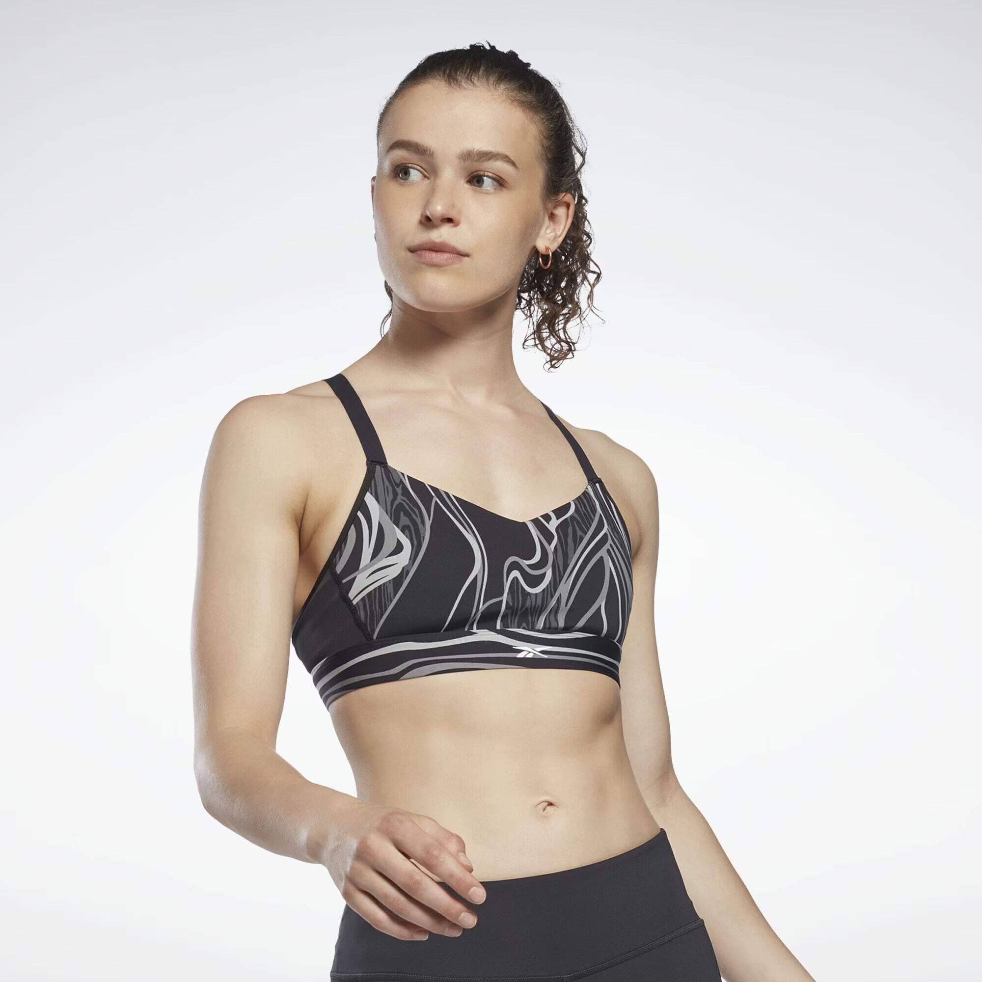 Reebok Sport Športni nederček črna / bela - Pepit.si