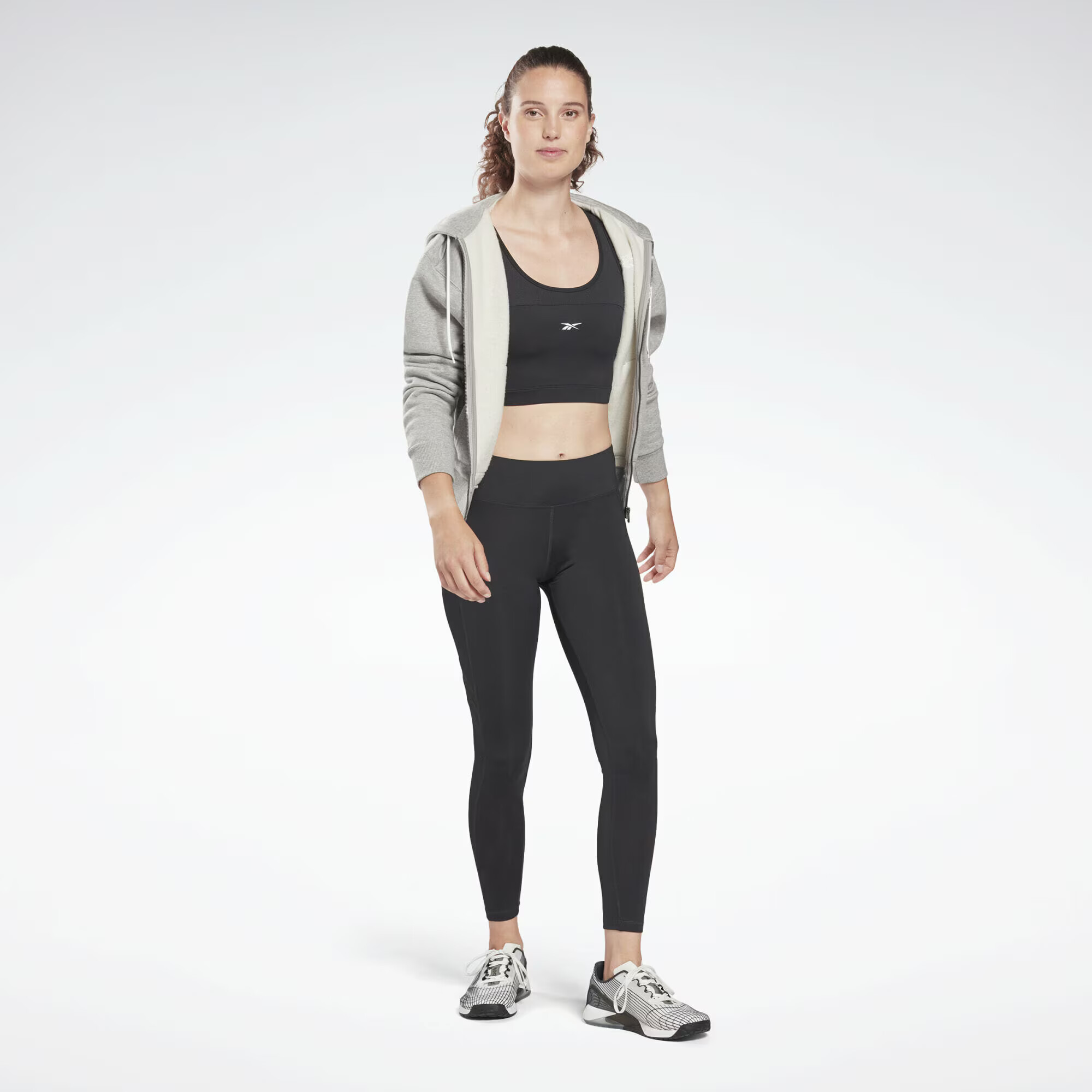 Reebok Sport Športni nederček 'Workout Ready' črna / bela - Pepit.si