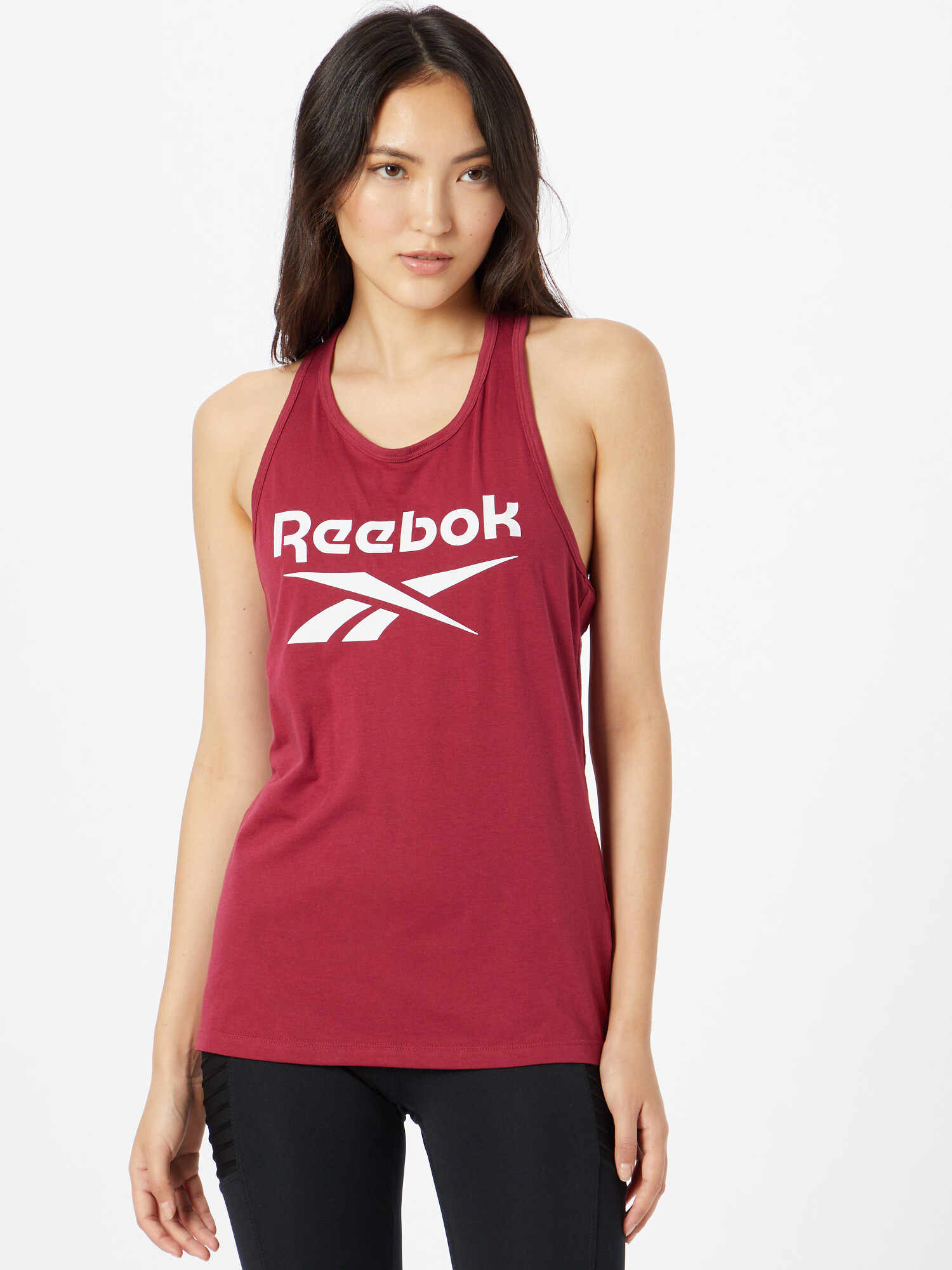 Reebok Sport Športni top bordo / bela - Pepit.si