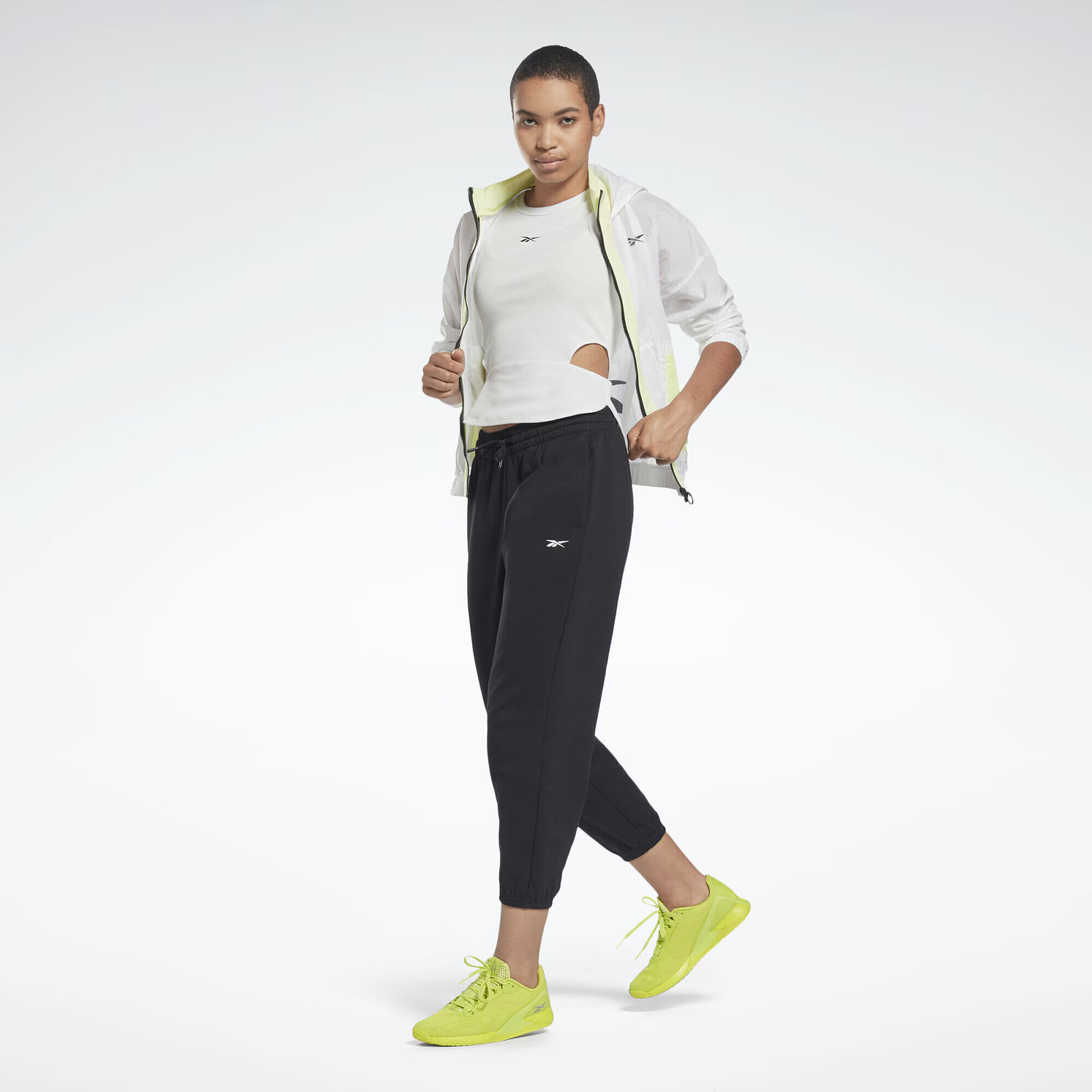 Reebok Sport Športni top črna / off-bela - Pepit.si