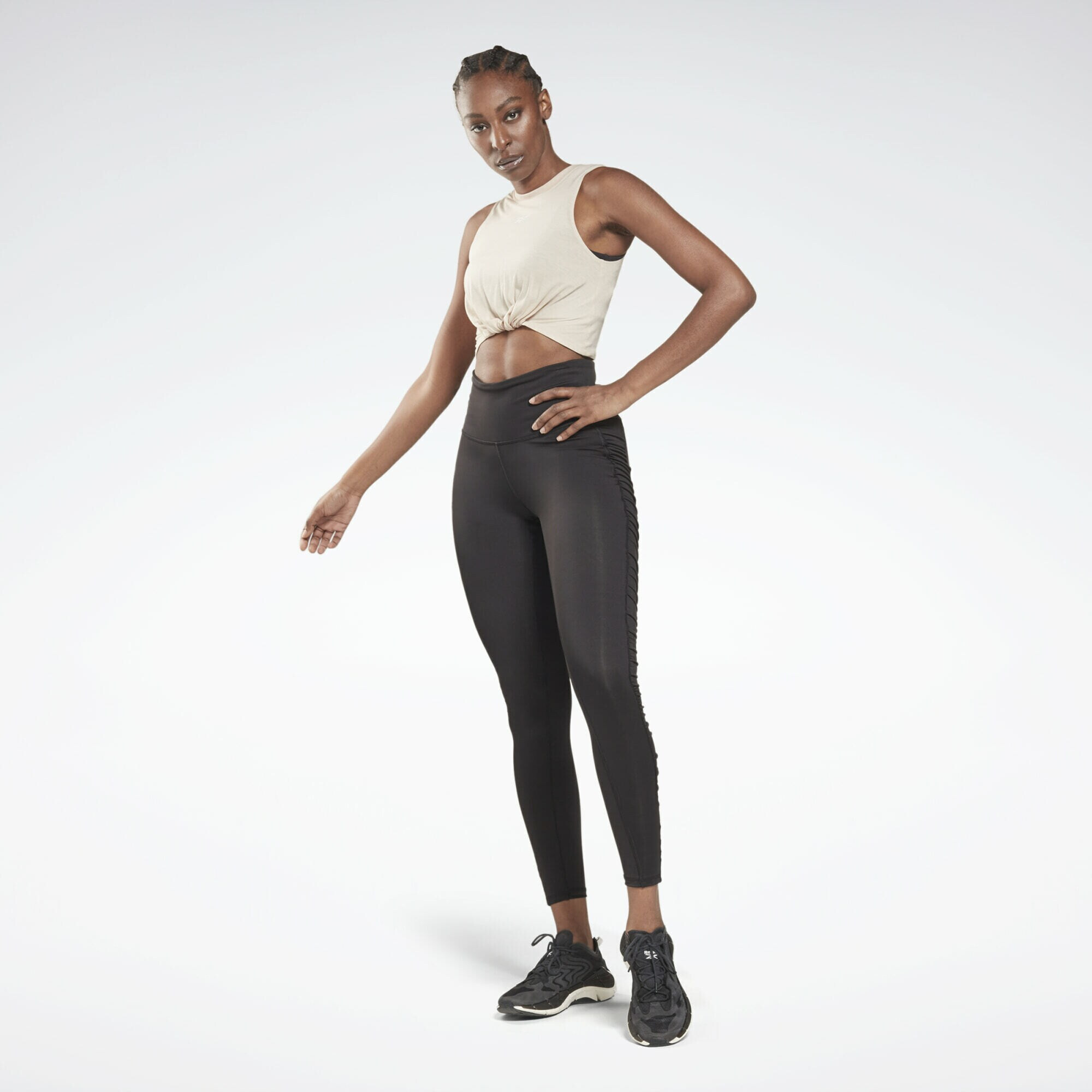 Reebok Sport Športni top 'Studio Gathered Solid' bež - Pepit.si