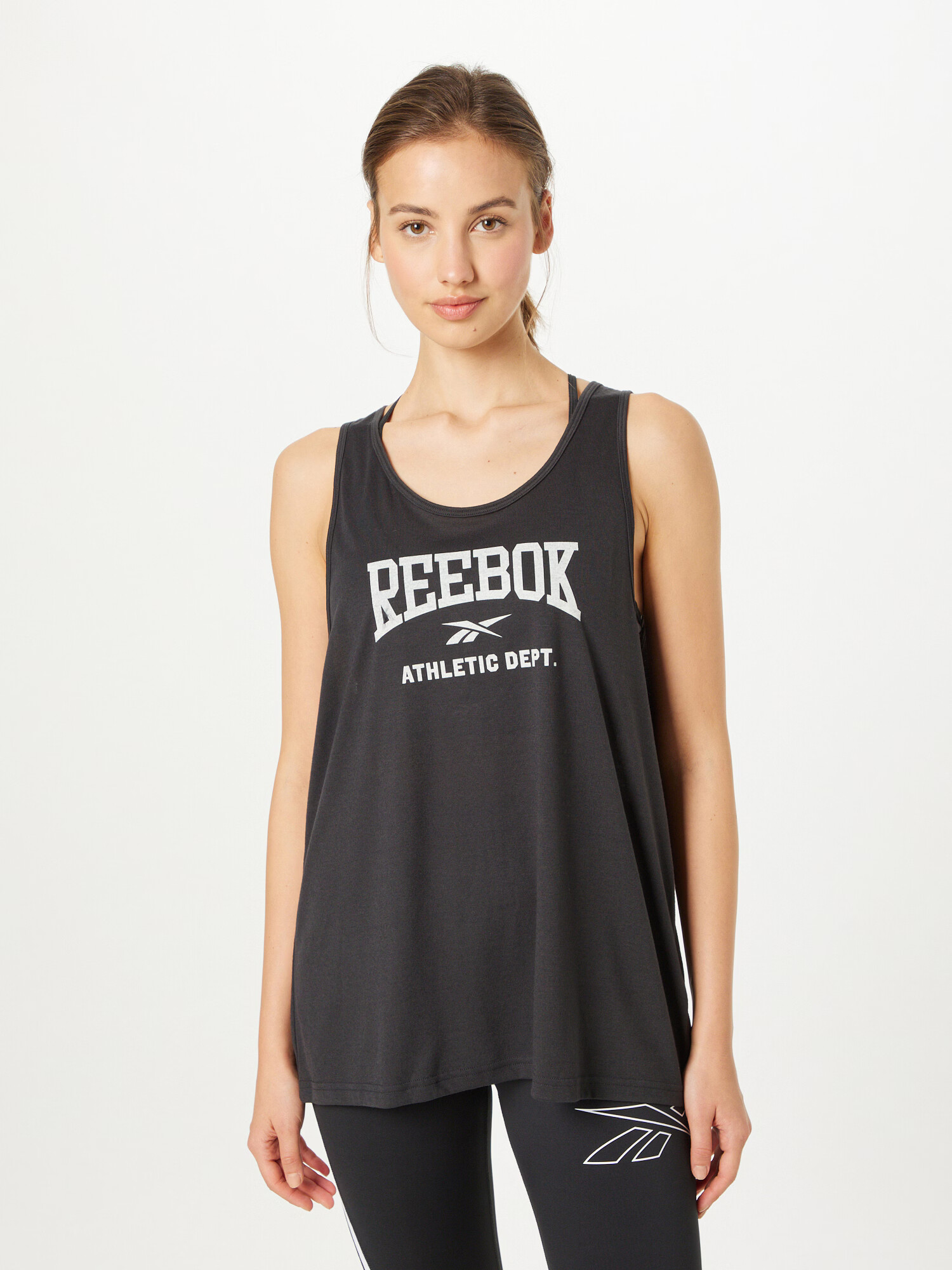 Reebok Sport Športni top 'WOR Supremium Tank IN' črna / bela - Pepit.si