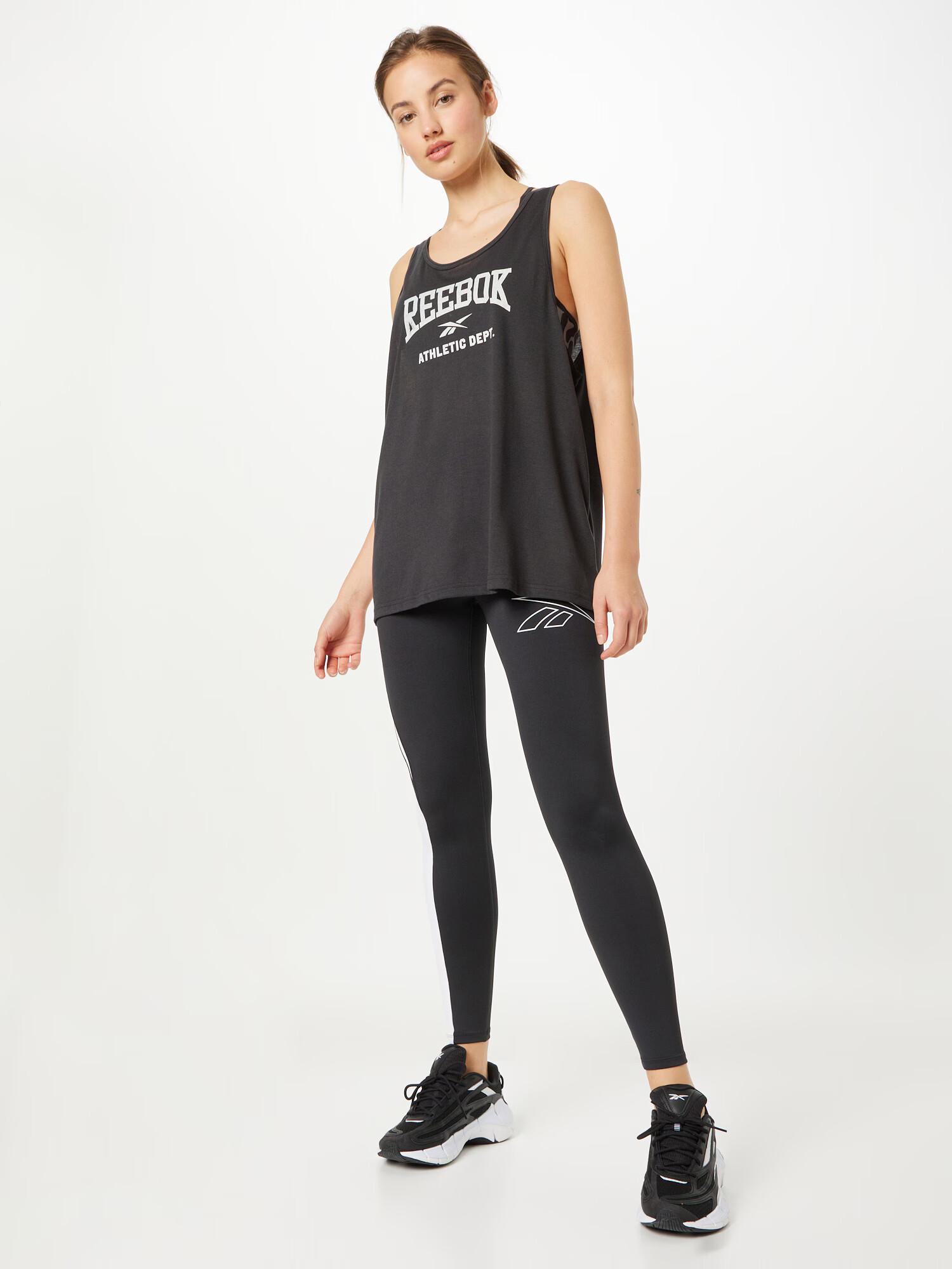 Reebok Sport Športni top 'WOR Supremium Tank IN' črna / bela - Pepit.si