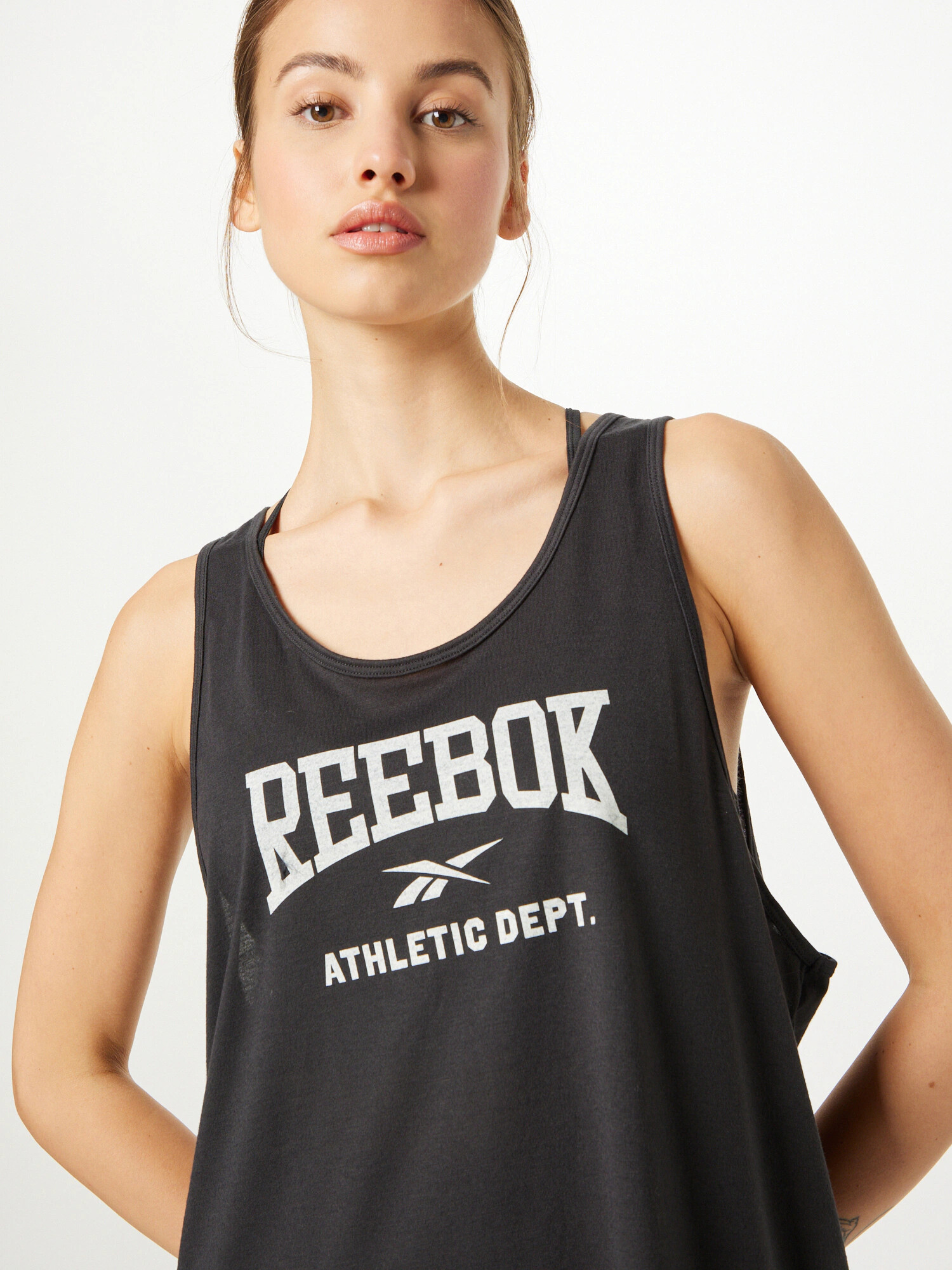 Reebok Sport Športni top 'WOR Supremium Tank IN' črna / bela - Pepit.si