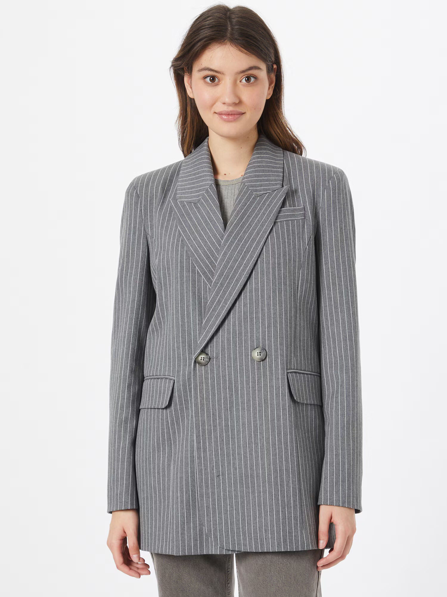 River Island Blazer siva / bela - Pepit.si