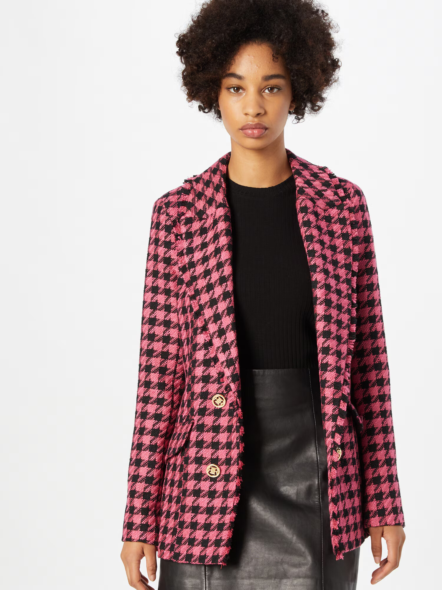 River Island Blazer 'TARTAN' temno roza / črna - Pepit.si