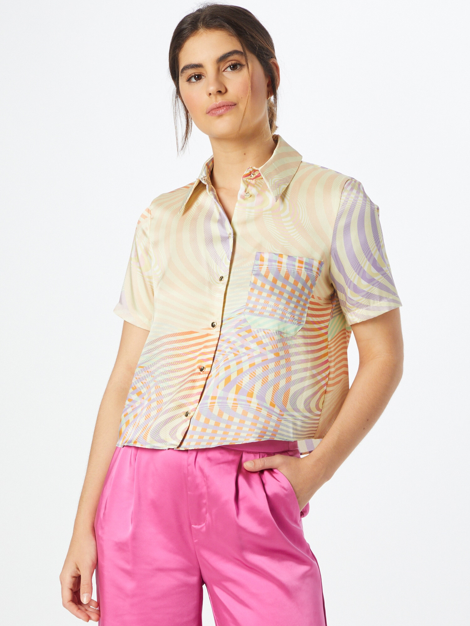 River Island Bluza pastelno rumena / meta / sivka / breskev - Pepit.si