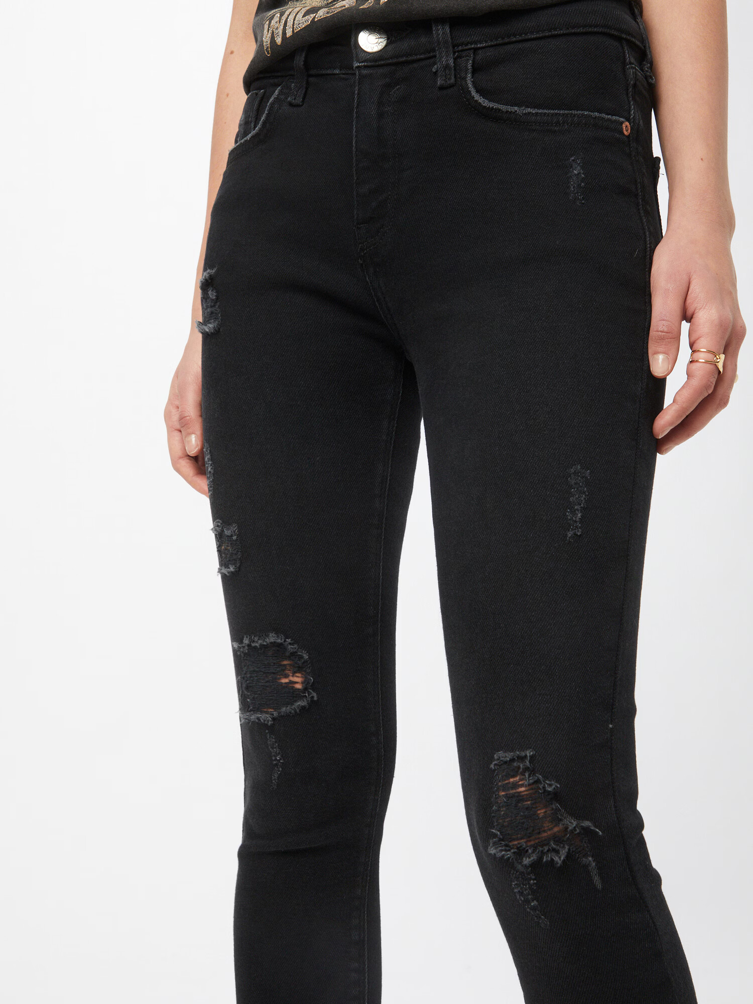 River Island Kavbojke 'AMELIE ZORRO' črn denim - Pepit.si