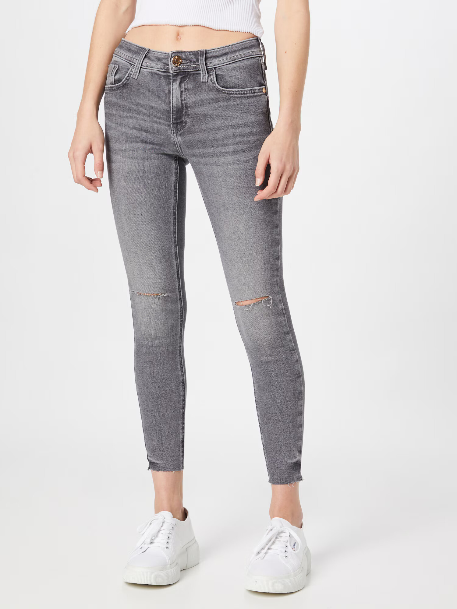 River Island Kavbojke siv denim - Pepit.si