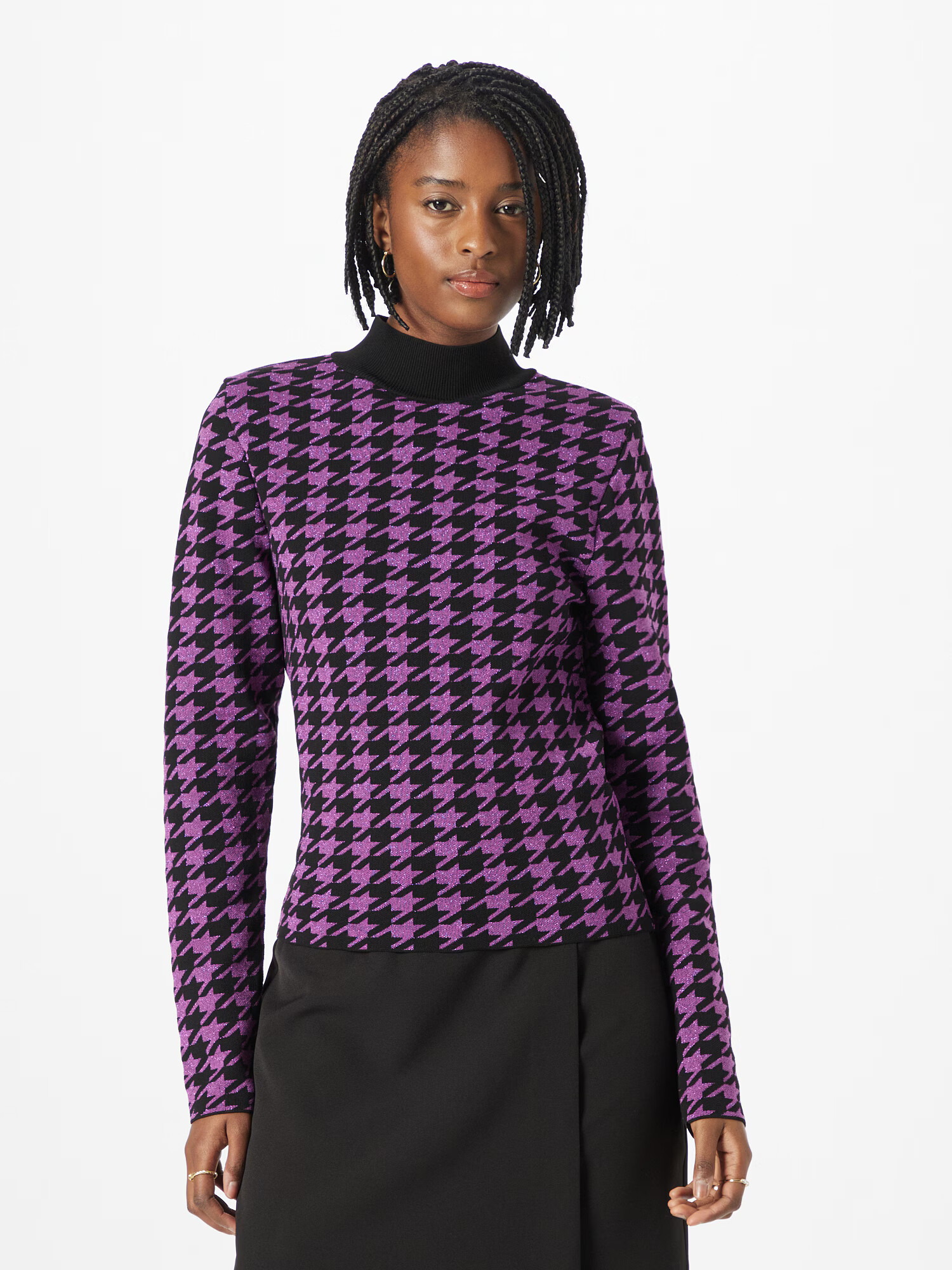 River Island Majica 'HOUNDSTOOTH' lila / črna - Pepit.si