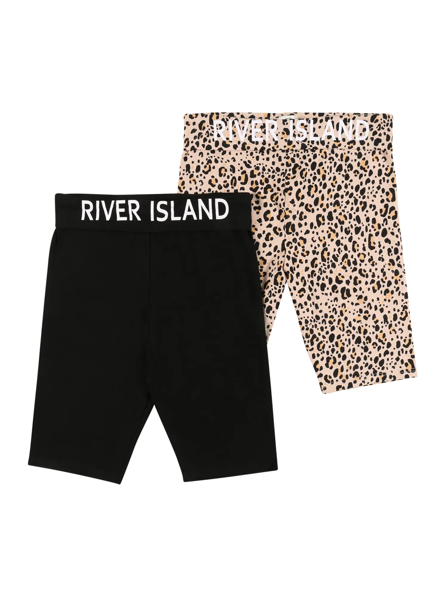 River Island Shorts 'FOLDOVER' črna / bež / konjak - Pepit.si