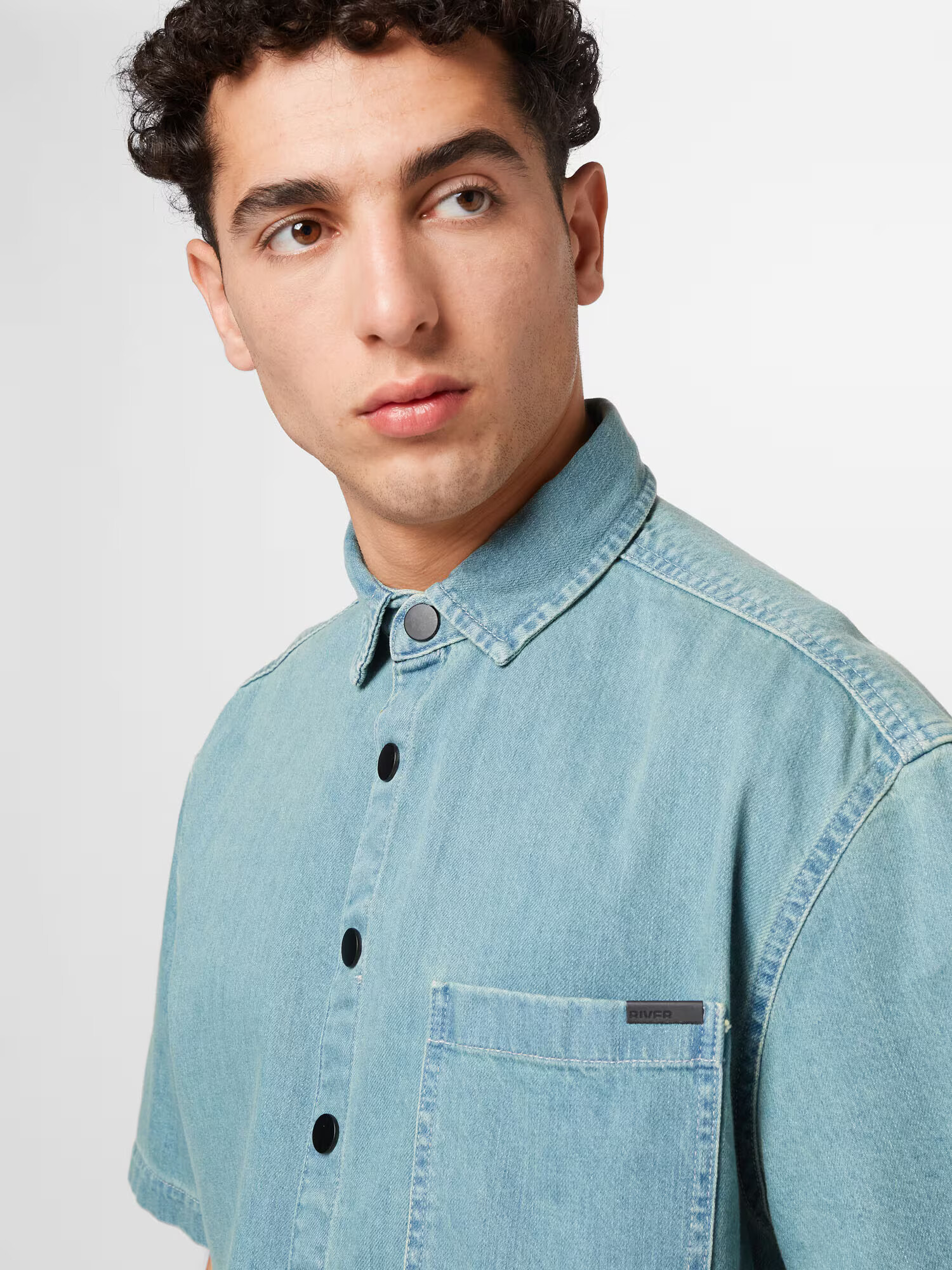 River Island Srajca moder denim - Pepit.si