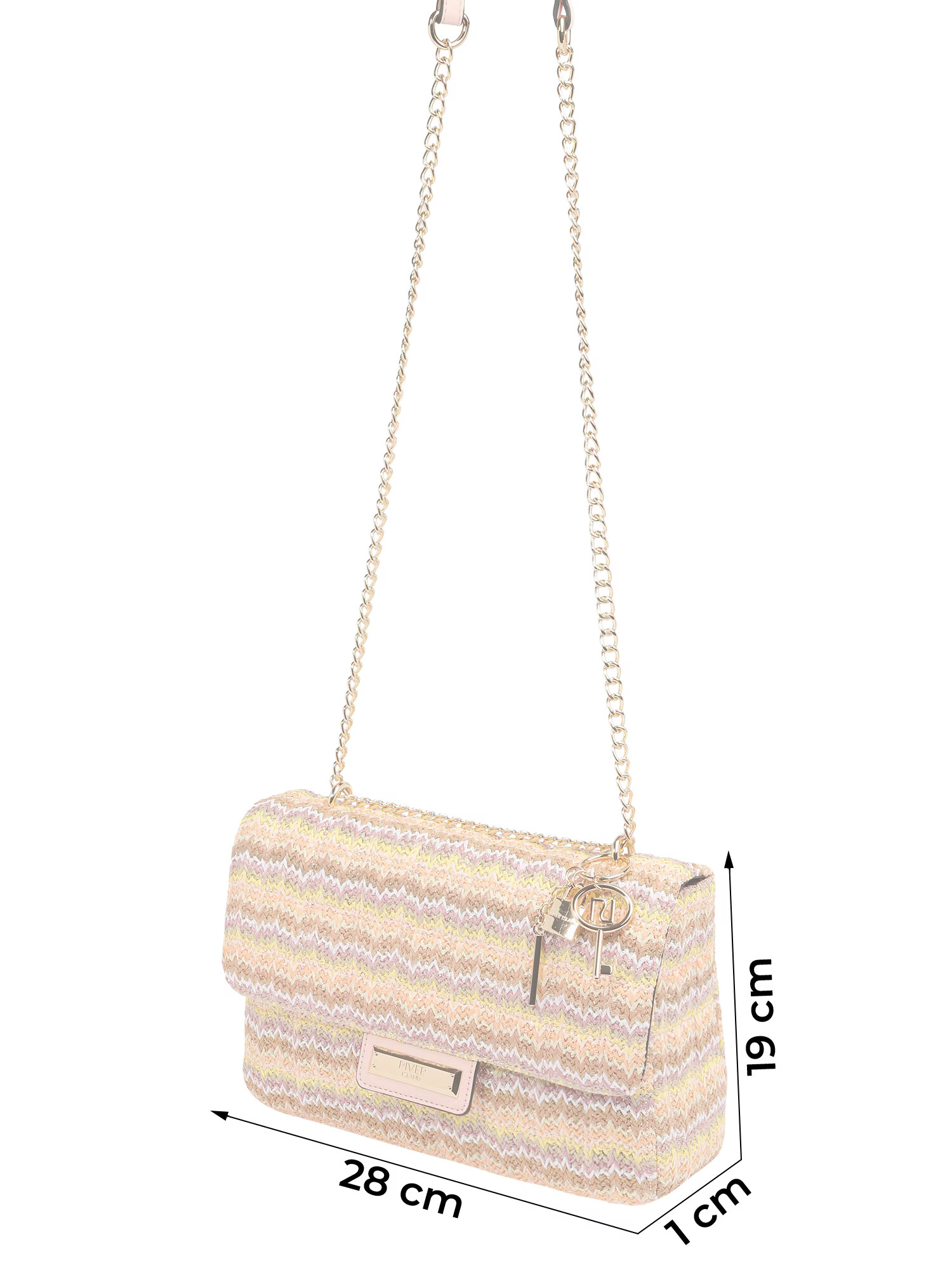 River Island Torba za čez ramo 'RAFFIA' mešane barve / puder - Pepit.si