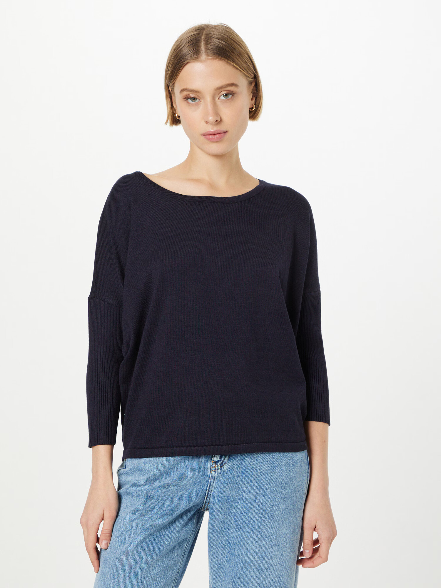 SAINT TROPEZ Pulover 'KNIT' temno modra - Pepit.si