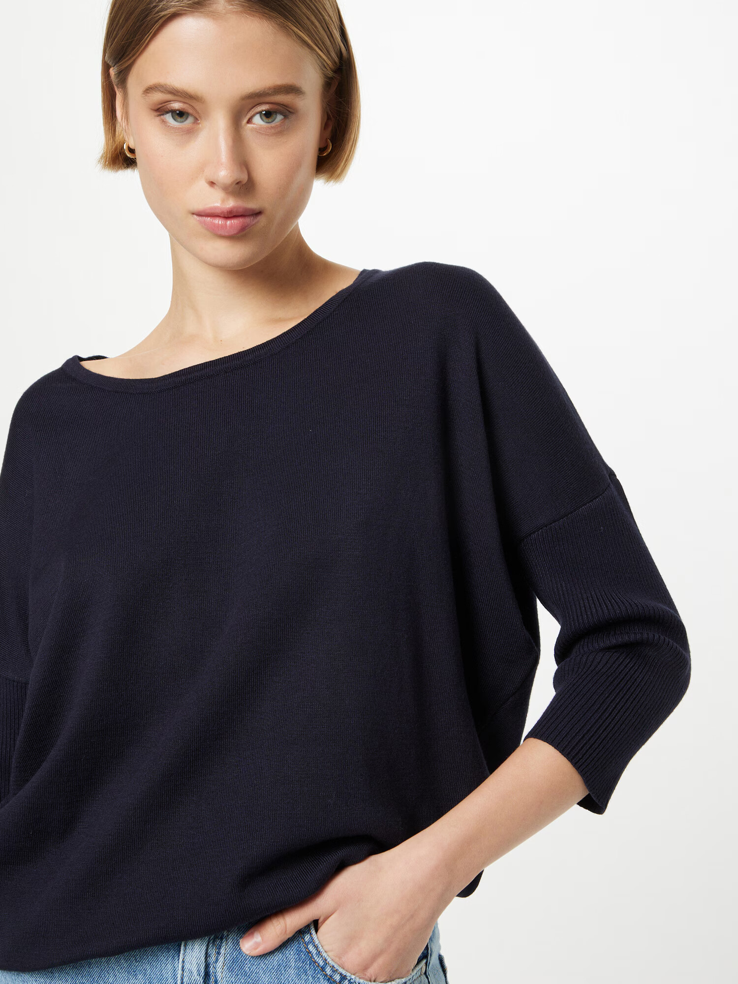 SAINT TROPEZ Pulover 'KNIT' temno modra - Pepit.si