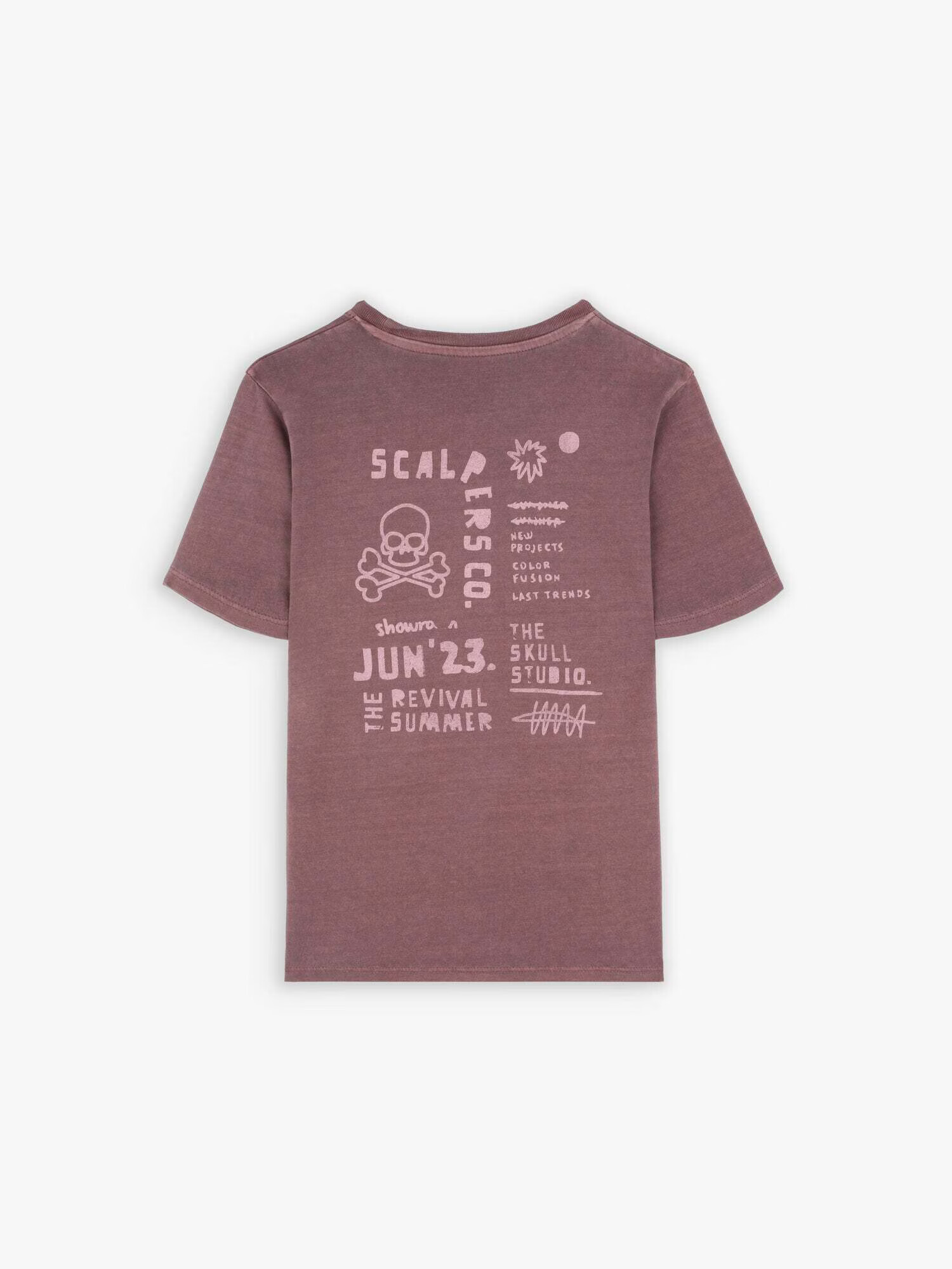 Scalpers Majica ' NEW STROKE TEE KIDS ' burgund / bela - Pepit.si