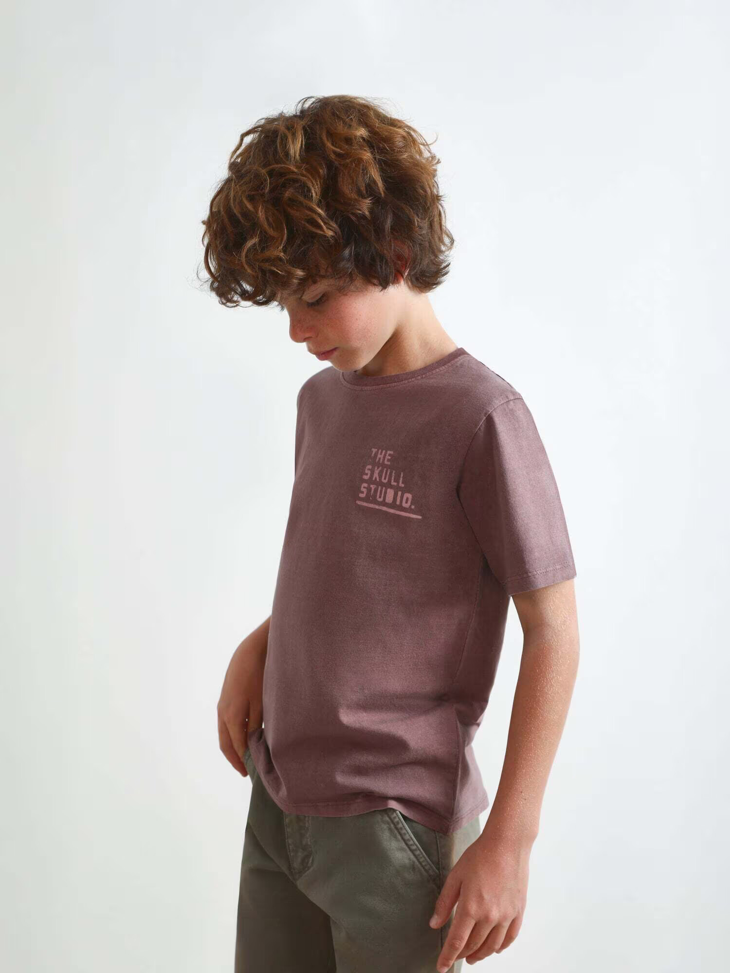 Scalpers Majica ' NEW STROKE TEE KIDS ' burgund / bela - Pepit.si