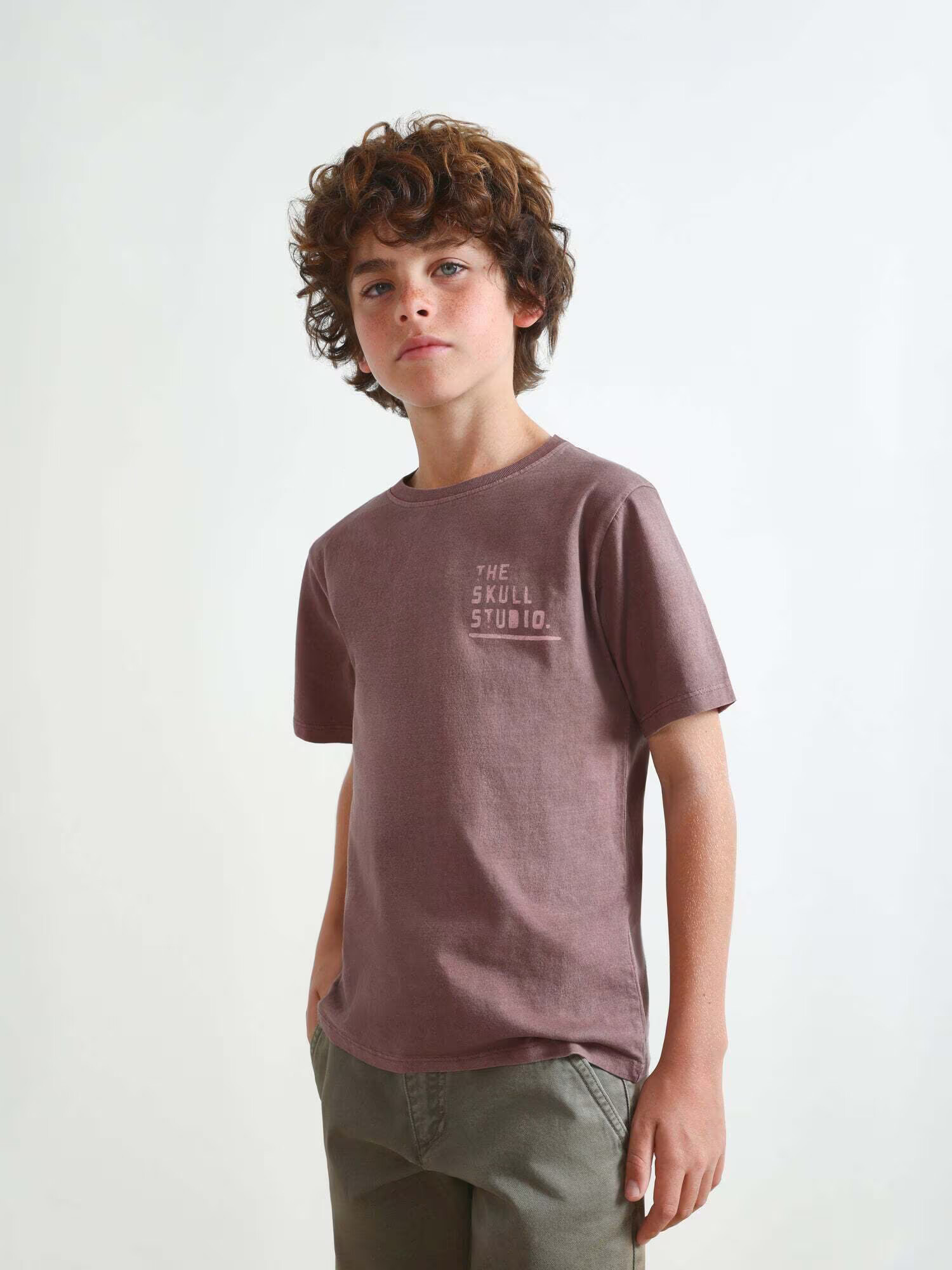 Scalpers Majica ' NEW STROKE TEE KIDS ' burgund / bela - Pepit.si