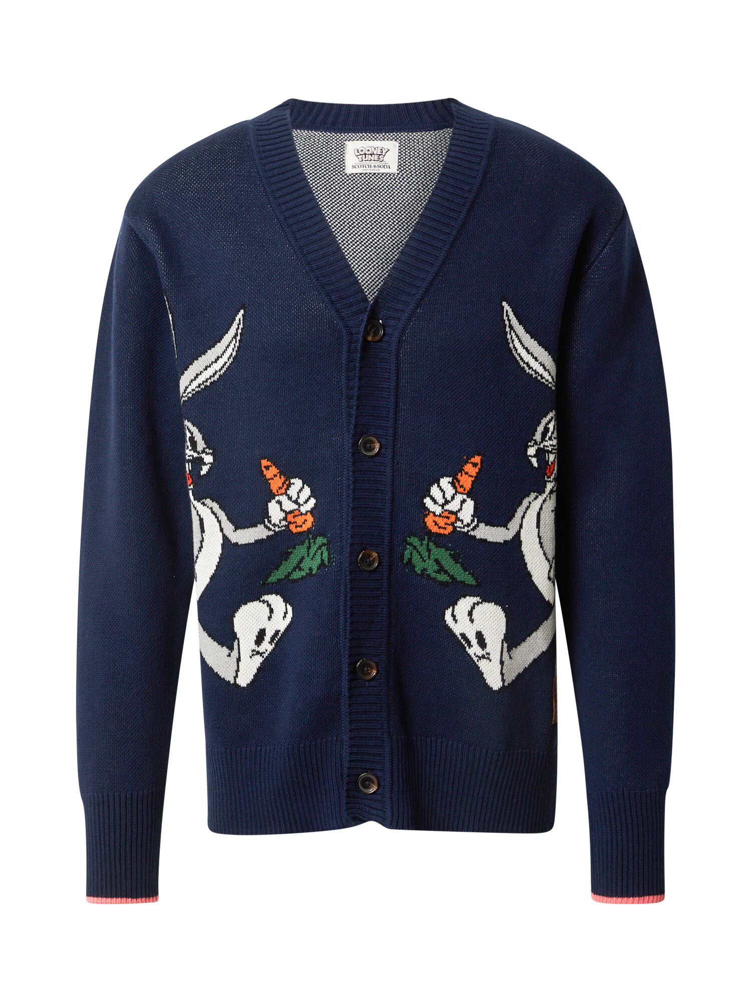 SCOTCH & SODA Pletena jopa 'Bugs Bunny' temno modra / dimno-siva / travnato zelena / bela - Pepit.si