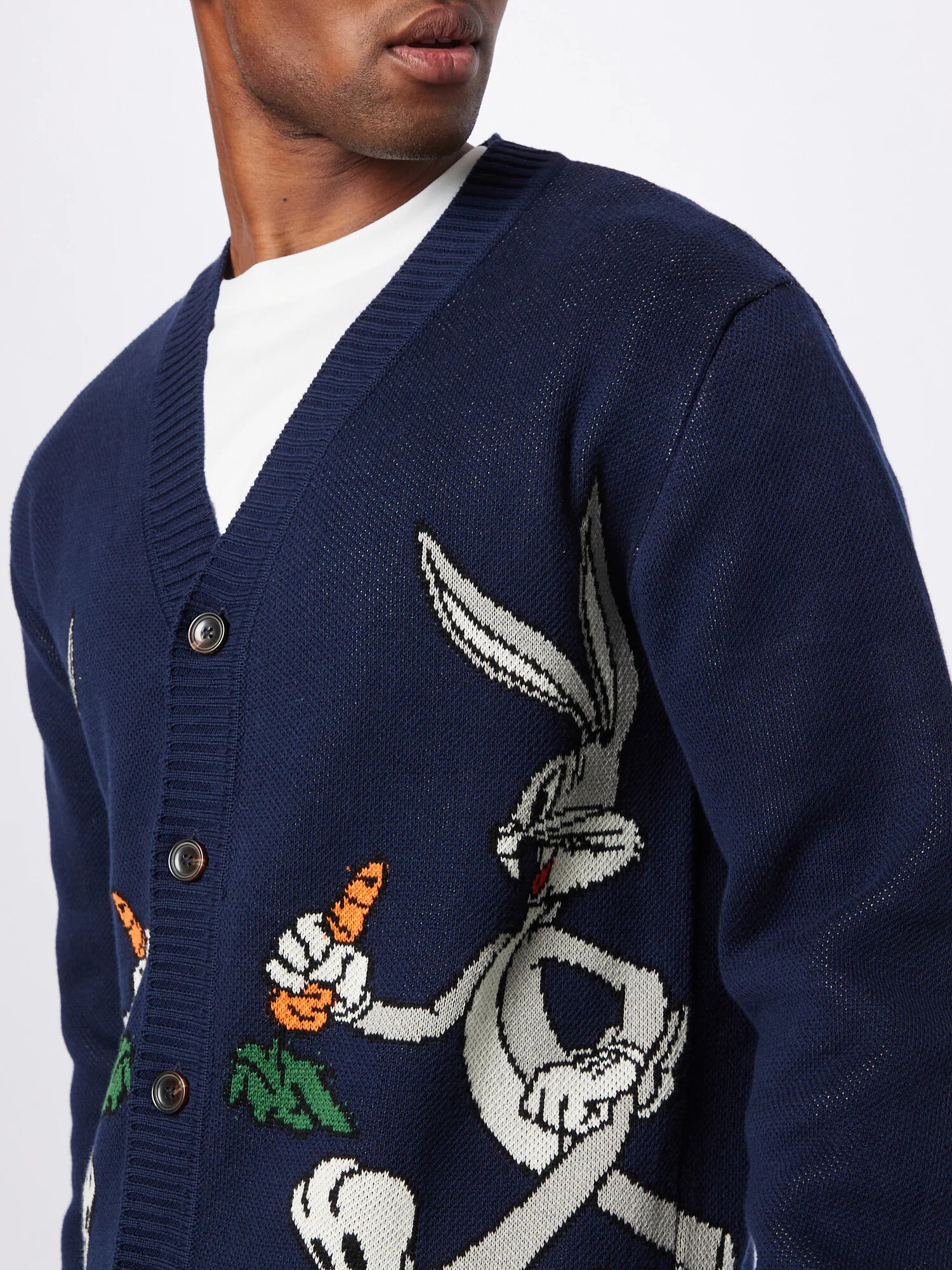 SCOTCH & SODA Pletena jopa 'Bugs Bunny' temno modra / dimno-siva / travnato zelena / bela - Pepit.si