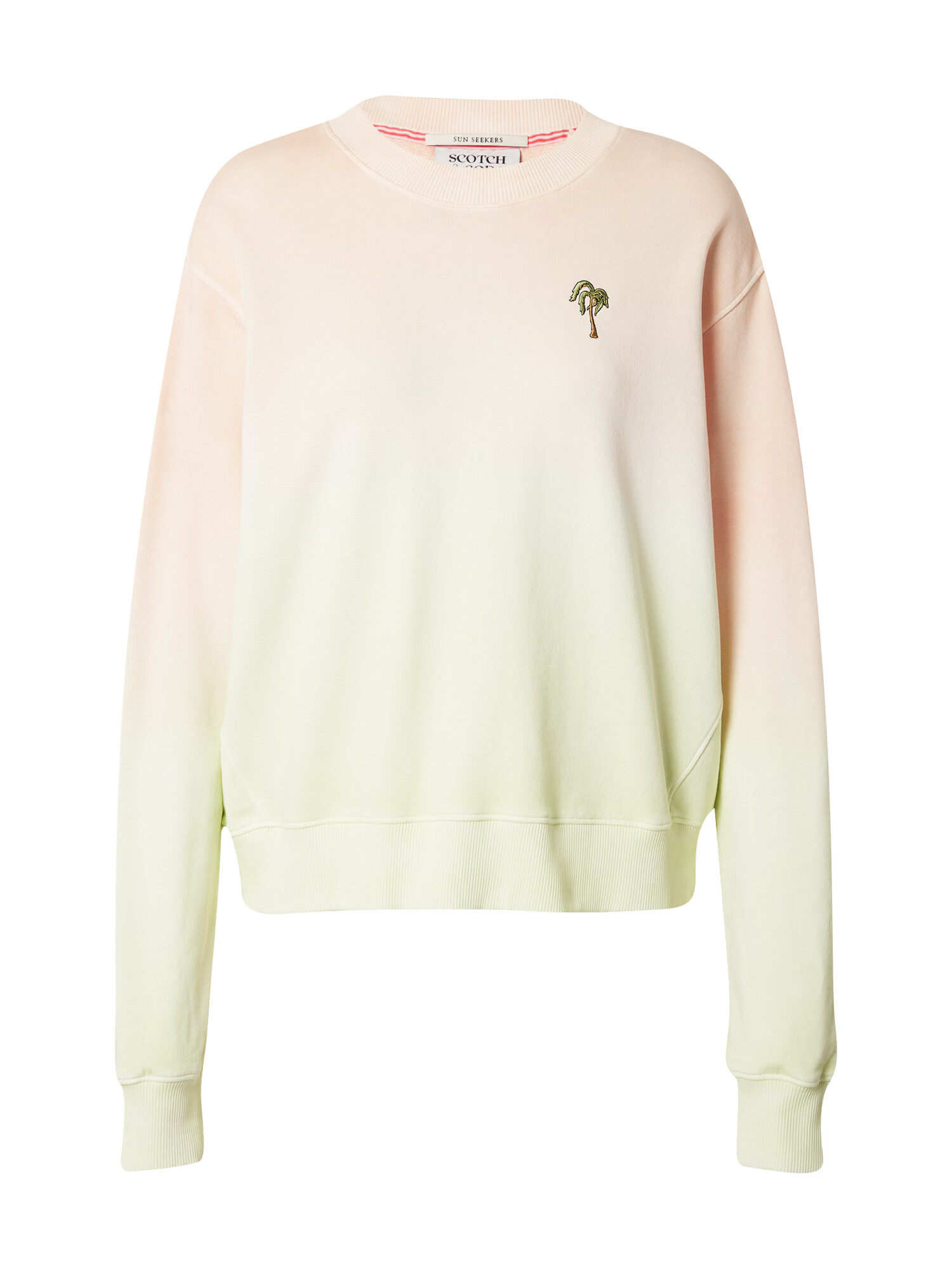 SCOTCH & SODA Sweatshirt meta / pastelno oranžna / temno zelena / rjava - Pepit.si