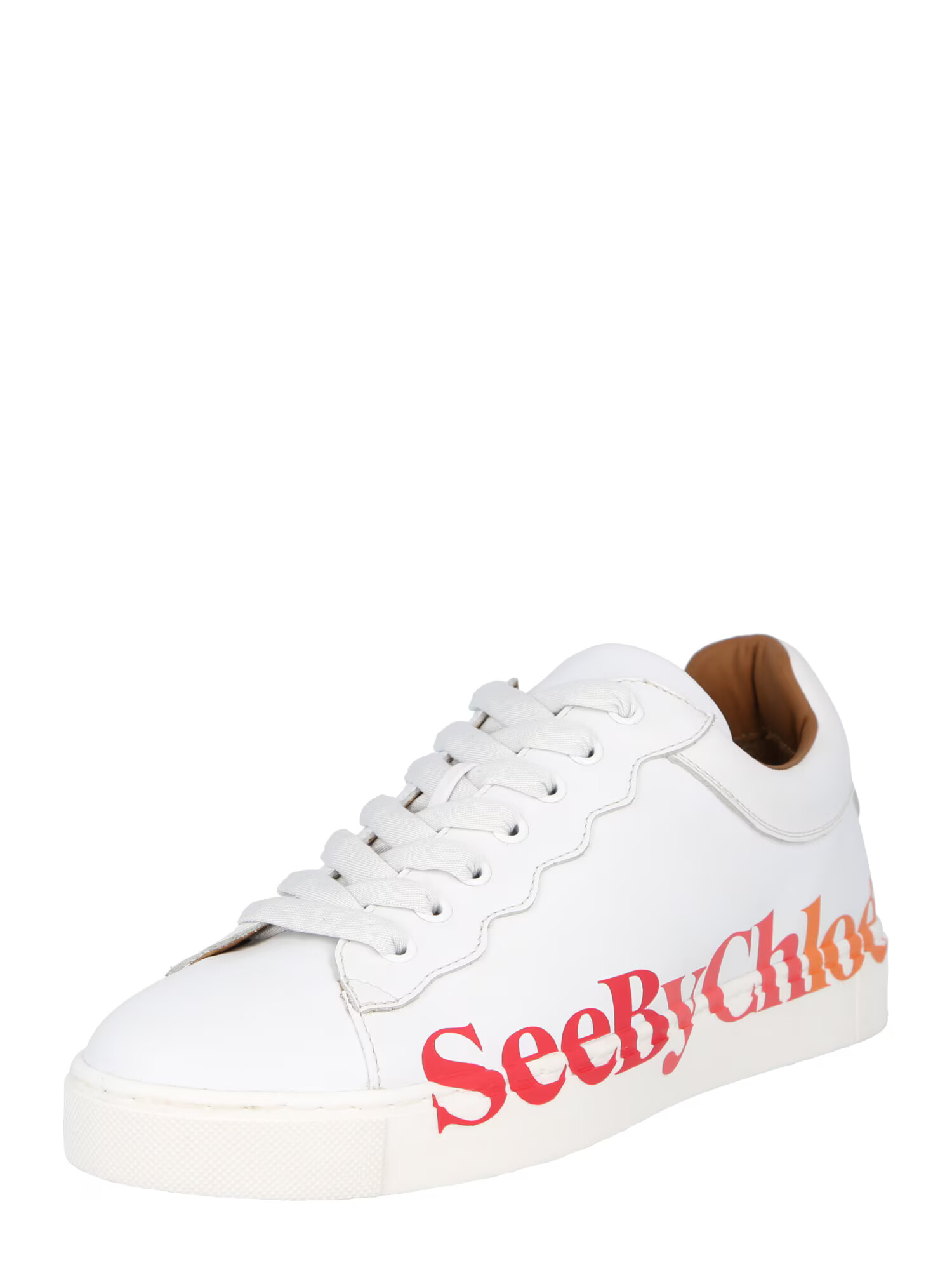 See by Chloé Sneaker 'Essie' bela / svetlo rdeča / neonsko oranžna - Pepit.si