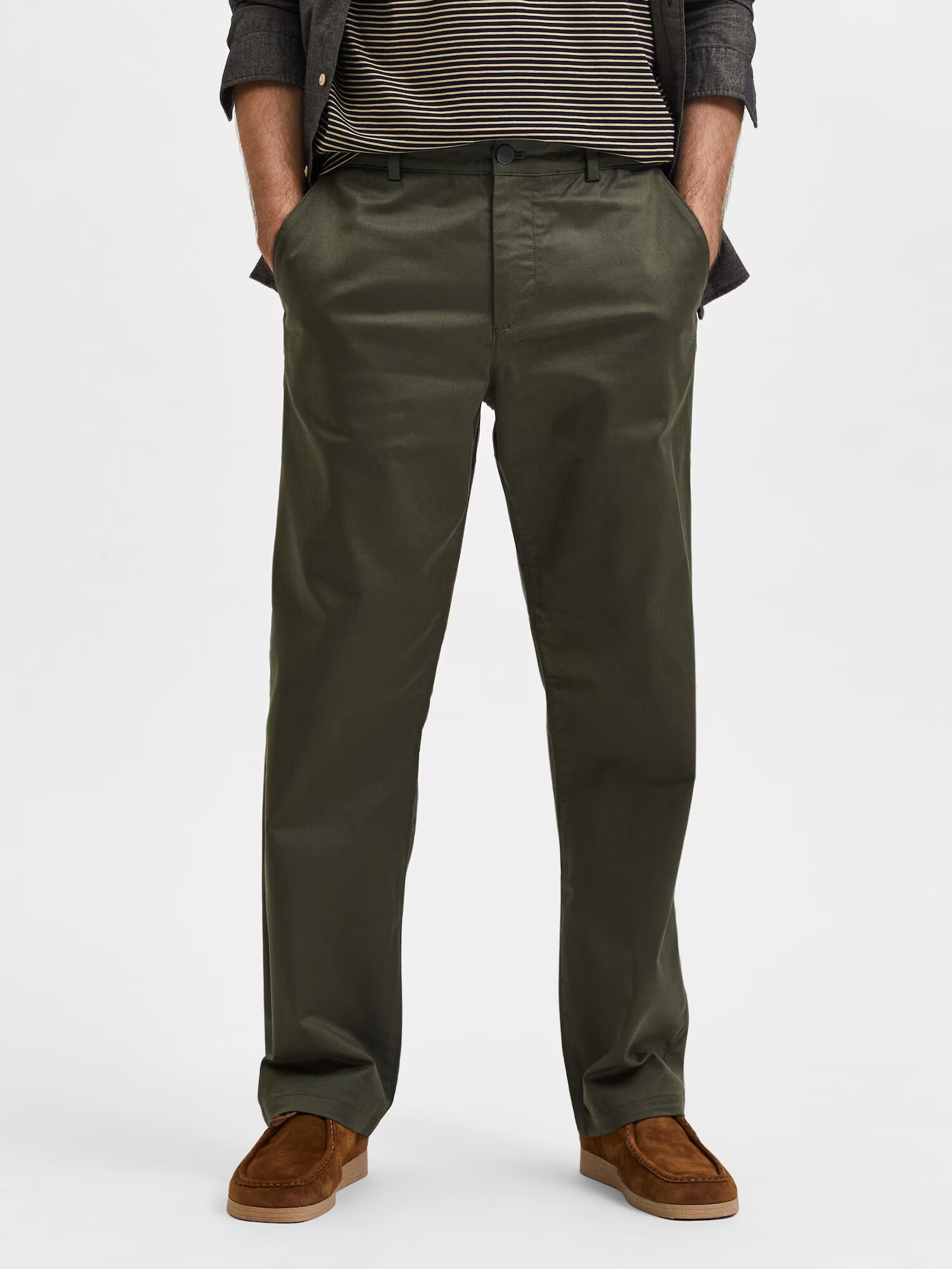 SELECTED HOMME Chino hlače 'Salford' temno zelena - Pepit.si