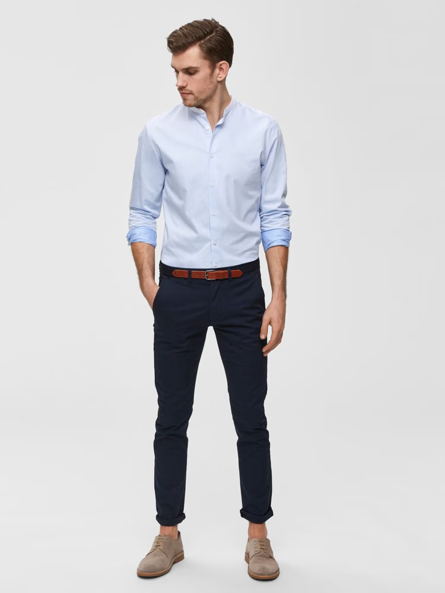 SELECTED HOMME Chino hlače 'SHHYARD SLIM FIT' mornarska - Pepit.si